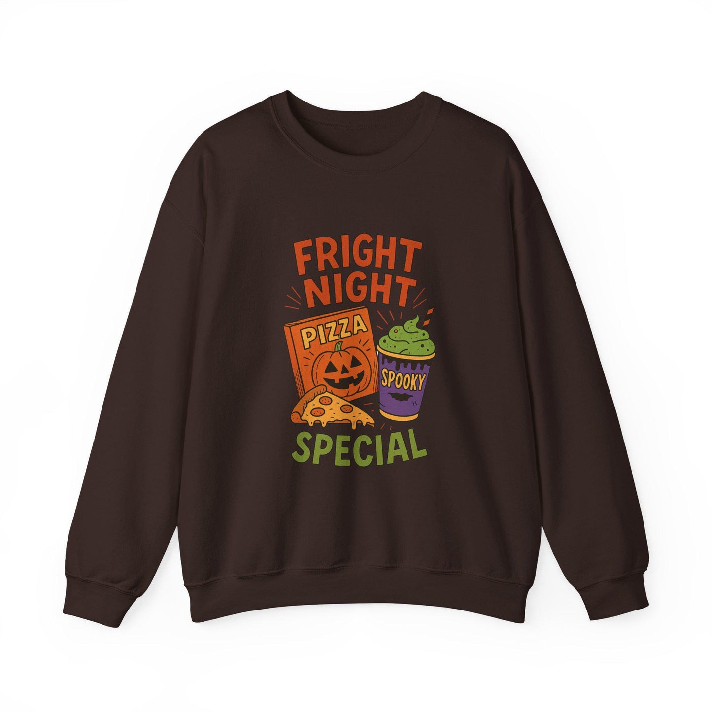 Halloween/fall "fright night special" pizza and drink PNG graphic digital download for tshirt sublimation or dtf