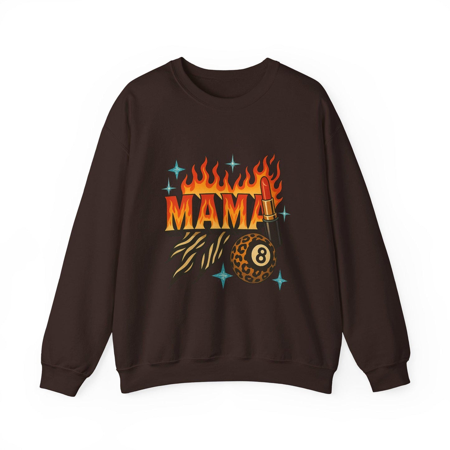 Edgy Flaming MAMA 8ball lipstick cheetah print zebra print PNG graphic INSTANT digital download for tshirt sublimation or dtf