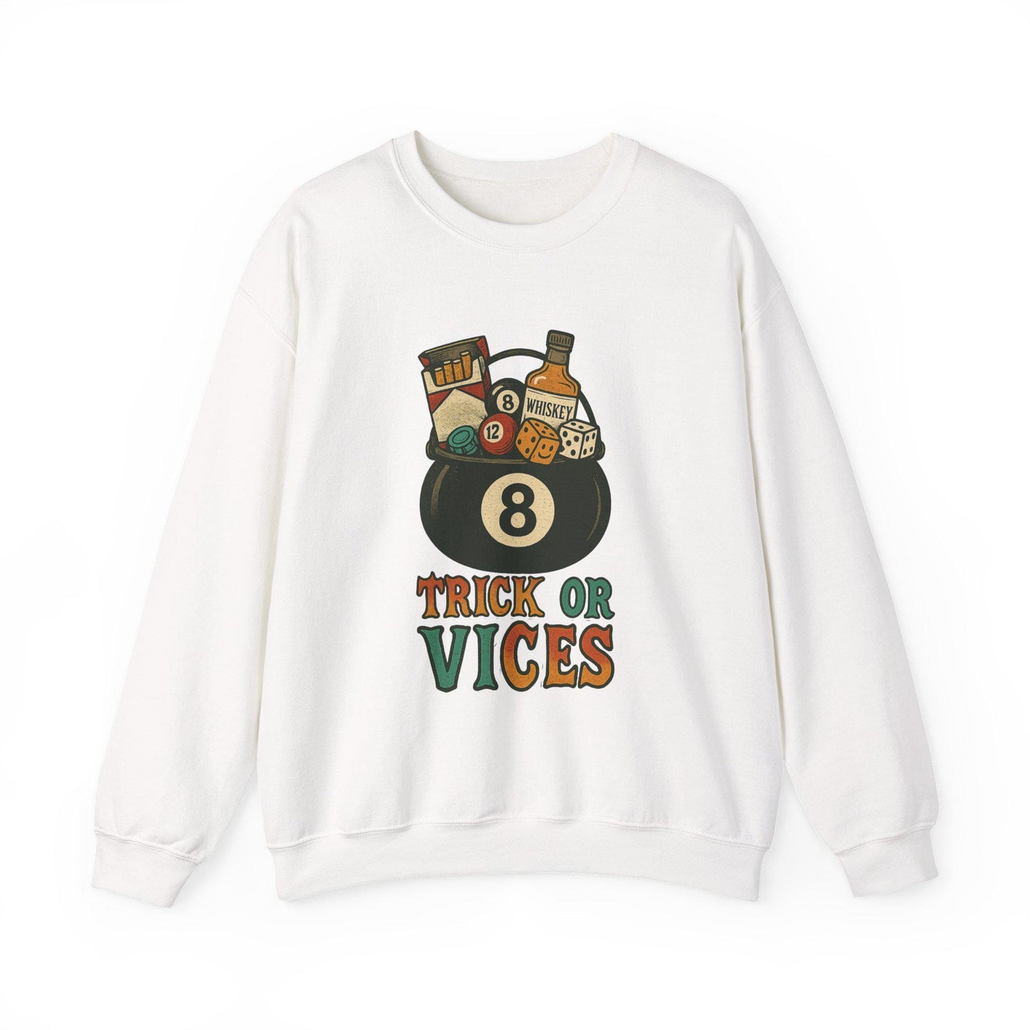 Edgy HALLOWEEN 8ball dice whiskey "trick or vices" PNG graphic INSTANT digital download for tshirt sublimation or dtf