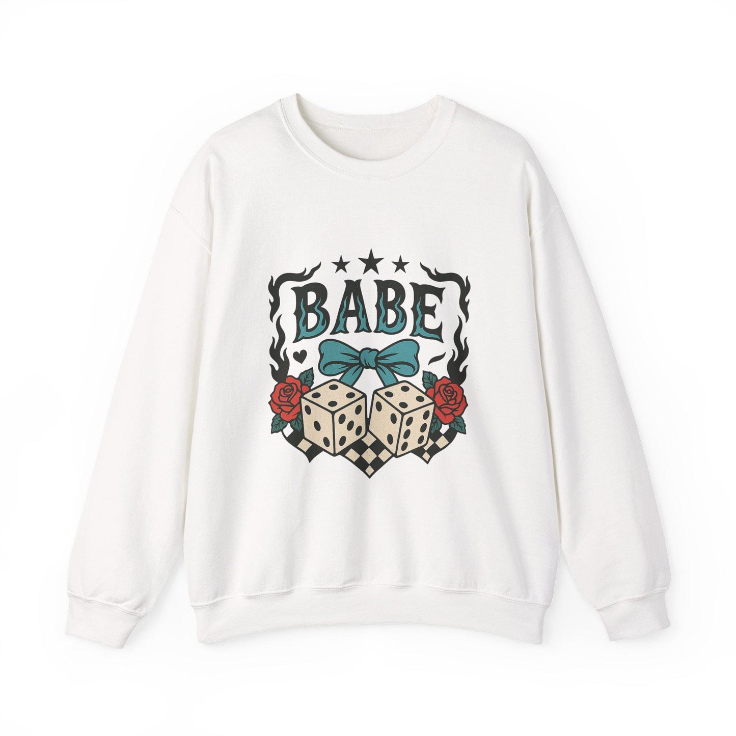 Edgy Yallternative "babe" dice rose bow PNG graphic INSTANT digital download for tshirt sublimation or dtf