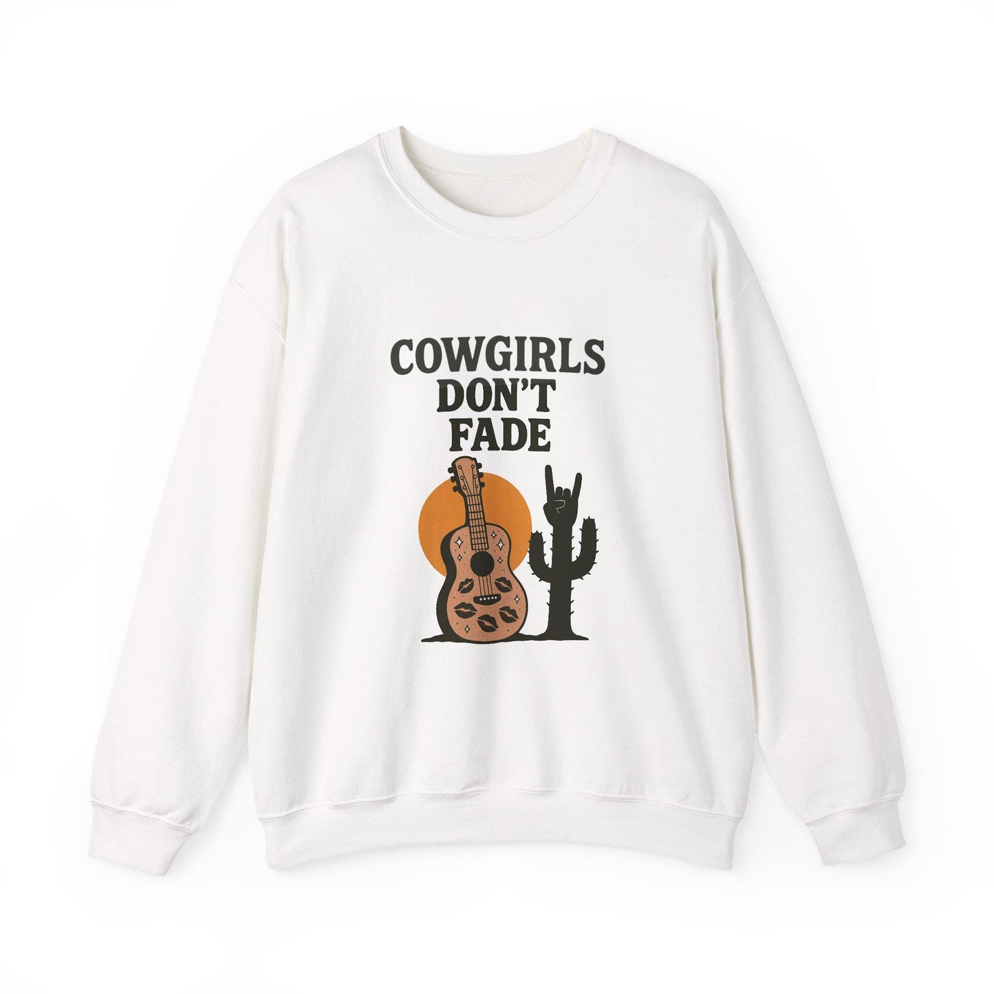 Western "Cowgirls dont fade" guitar and rock on cactus desert PNG graphic INSTANT digital download for tshirt sublimation or dtf