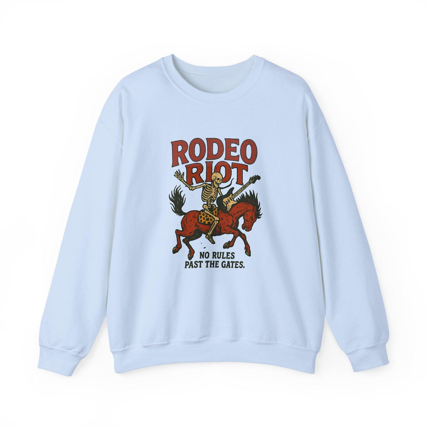 Western "rodeo riot" rock & roll skeleton horse PNG graphic INSTANT digital download for tshirt sublimation or dtf
