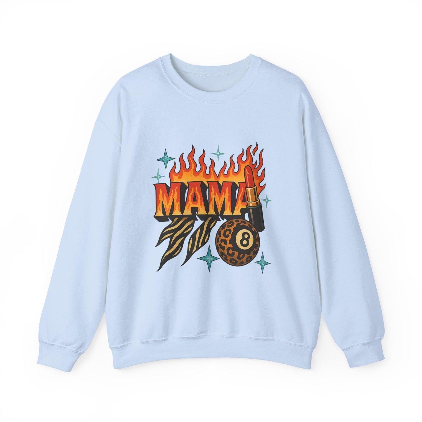 Edgy Flaming MAMA 8ball lipstick cheetah print zebra print PNG graphic INSTANT digital download for tshirt sublimation or dtf