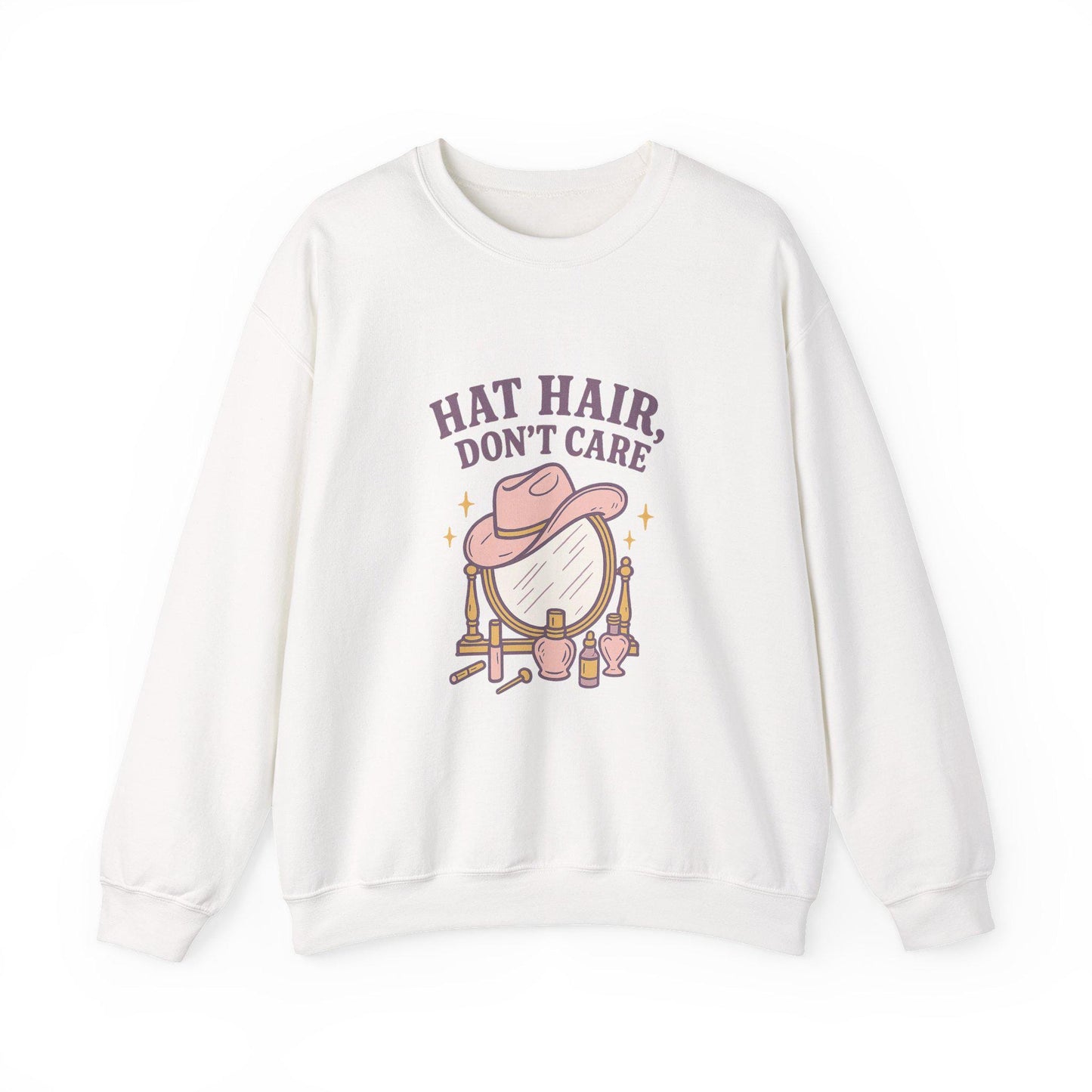 Western "hat hair dont care" cowgirl hat and vanity PNG graphic INSTANT digital download for tshirt sublimation or dtf