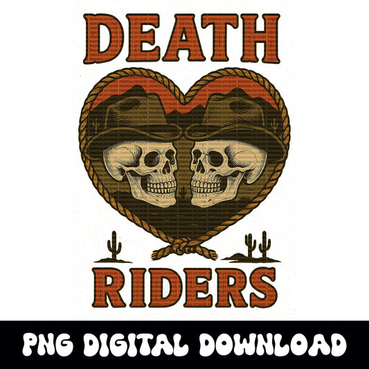 Yallternative western skull lasso heart desert design png download for Tshirt sublimation or dtf