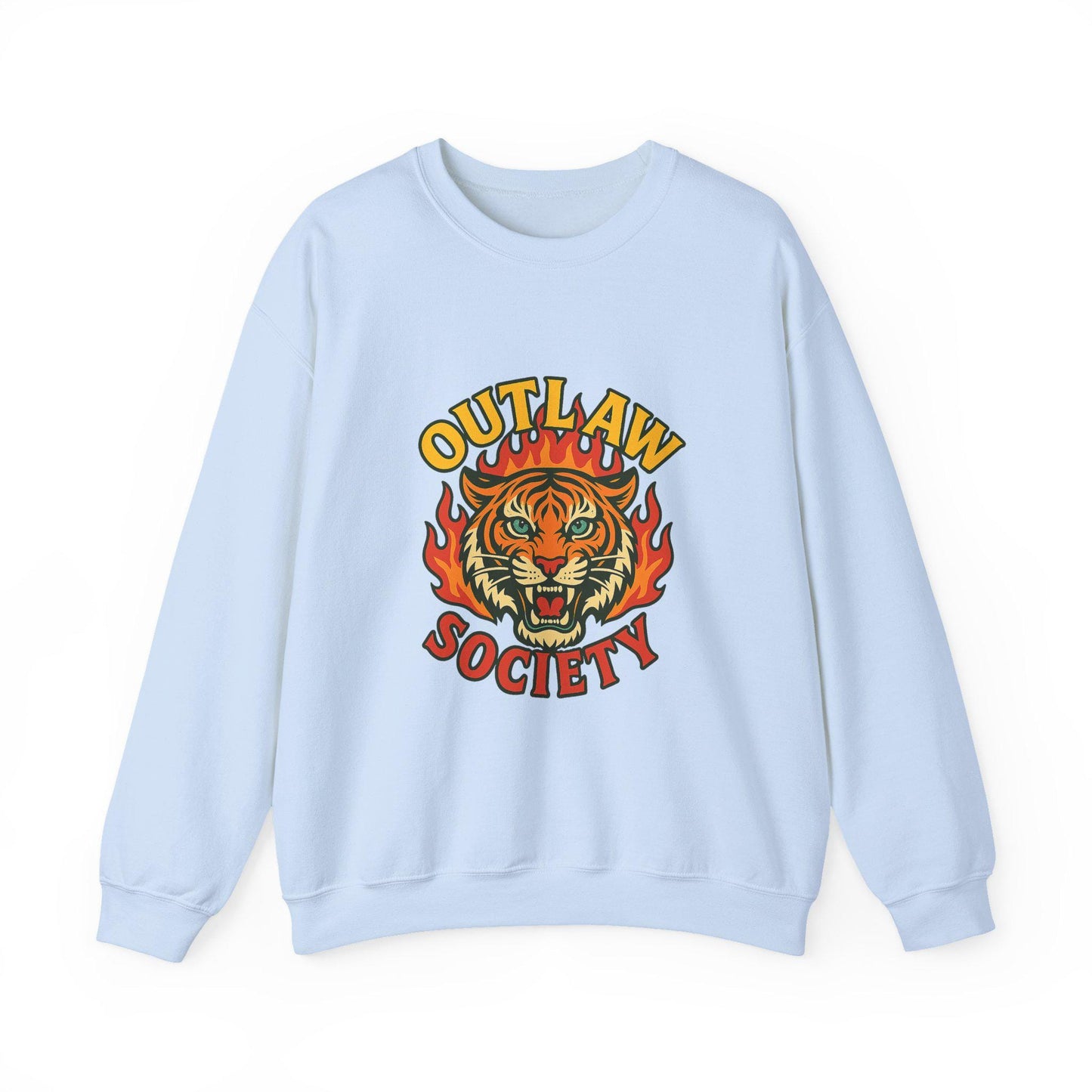 Edgy yallternative outlaw society flaming tiger PNG graphic INSTANT digital download for tshirt sublimation or dtf