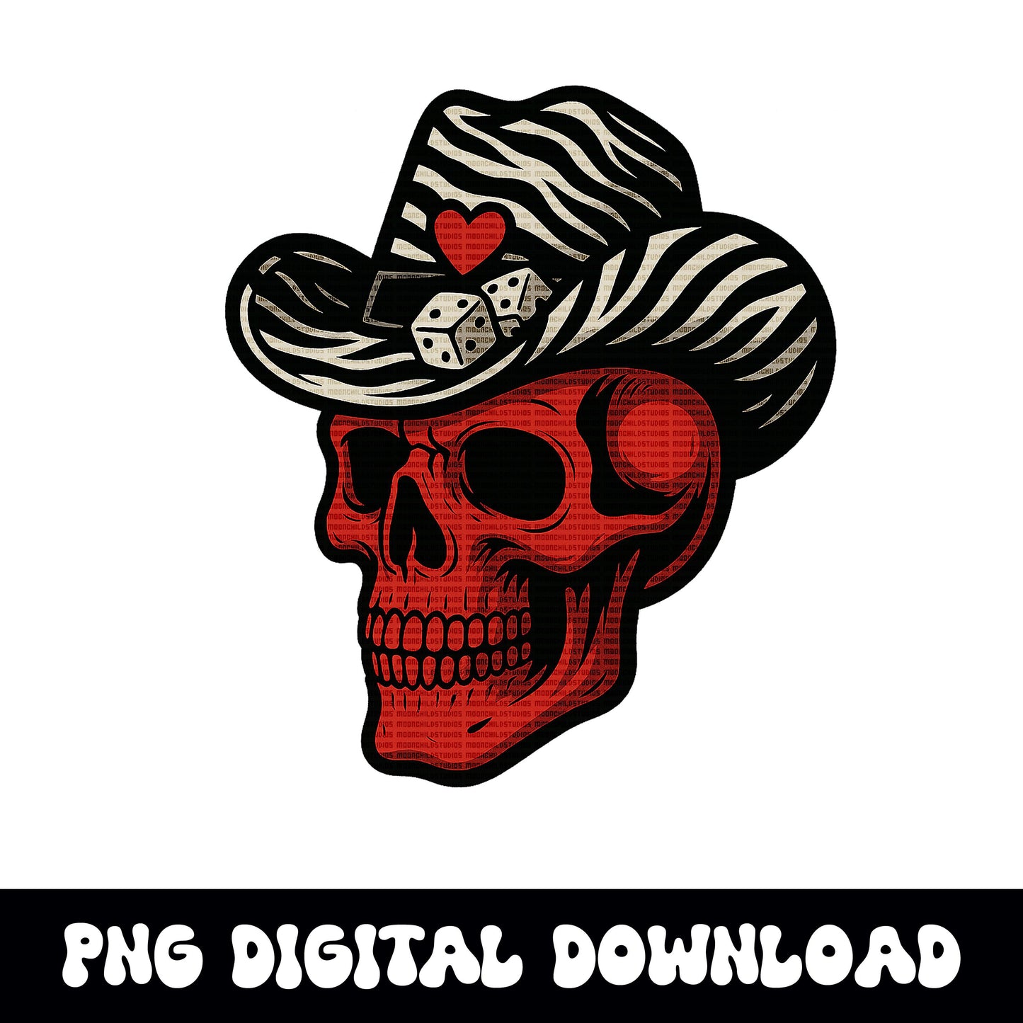 Edgy Western yallternative zebra cowgirl skull dice PNG graphic INSTANT digital download for tshirt sublimation or dtf