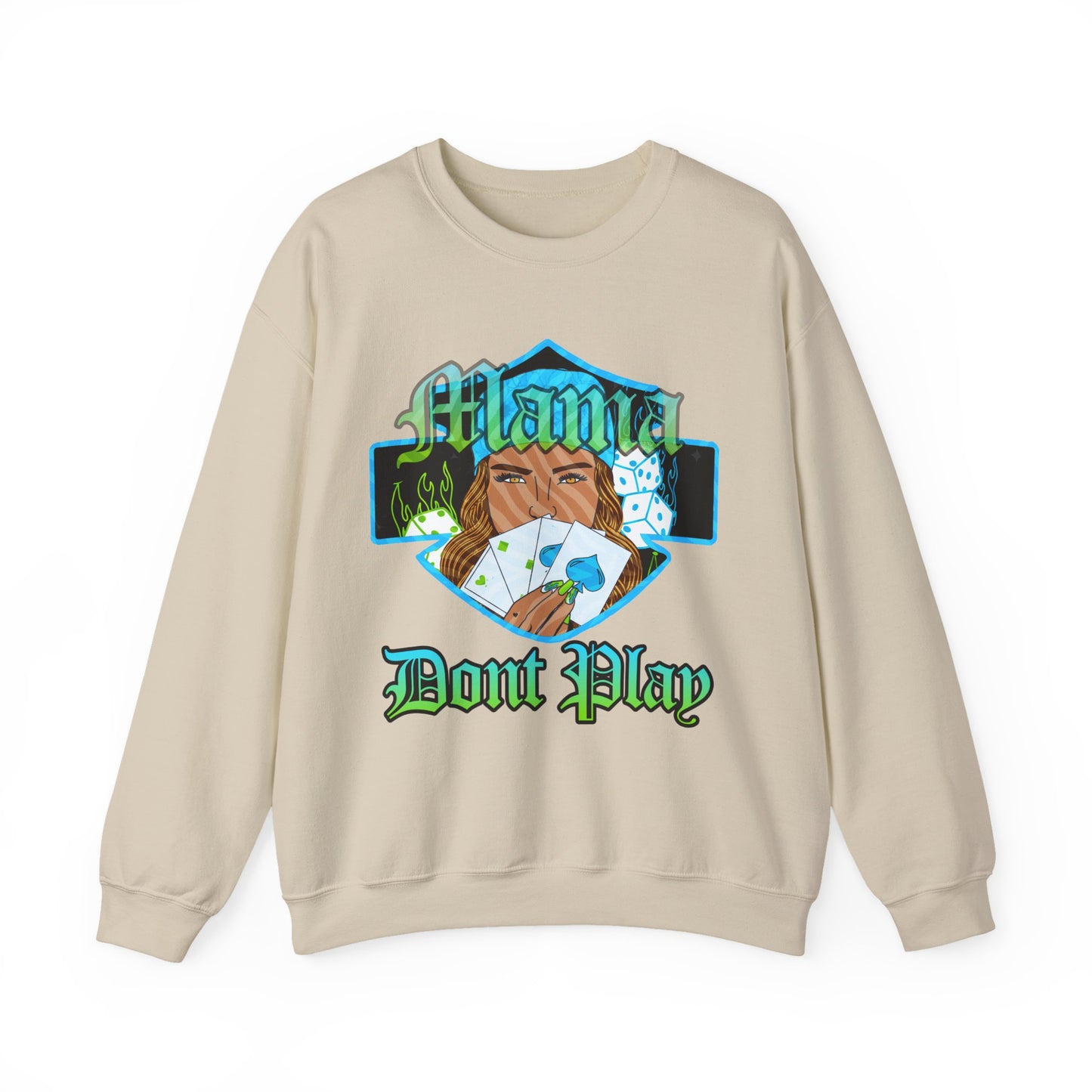 Sweatshirt — 'Mama Don't Play' Poker Graphic Crewneck