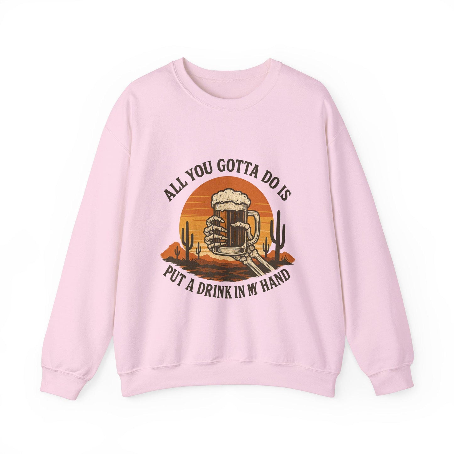 Western skeleton desert beer png graphic digital download for tshirt sublimation or dtf