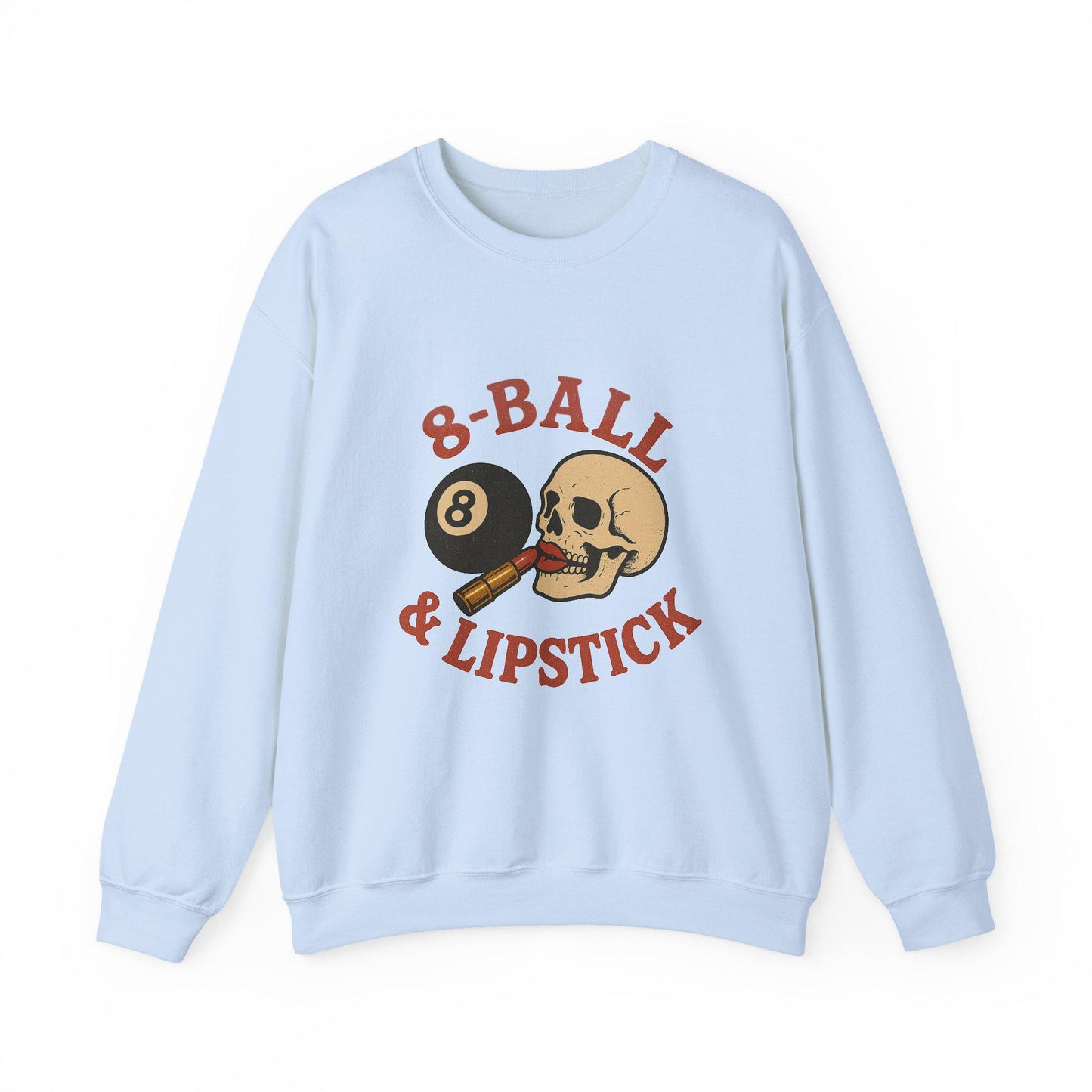 Edgy 8ball and lipstick skull png graphic INSTANT digital download for tshirt sublimation or dtf