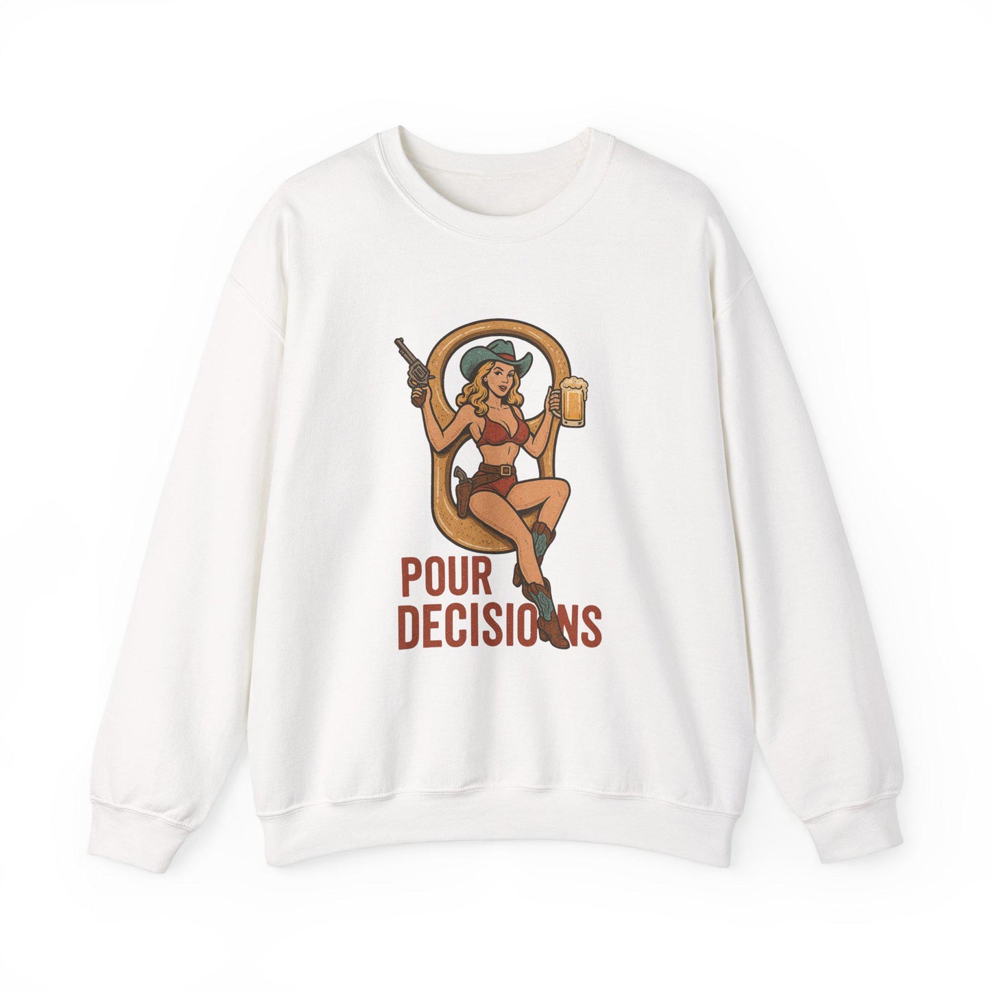 Pour decisions western pinup cowgirl can tab pose graphic digital download for tshirt sublimation or dtf