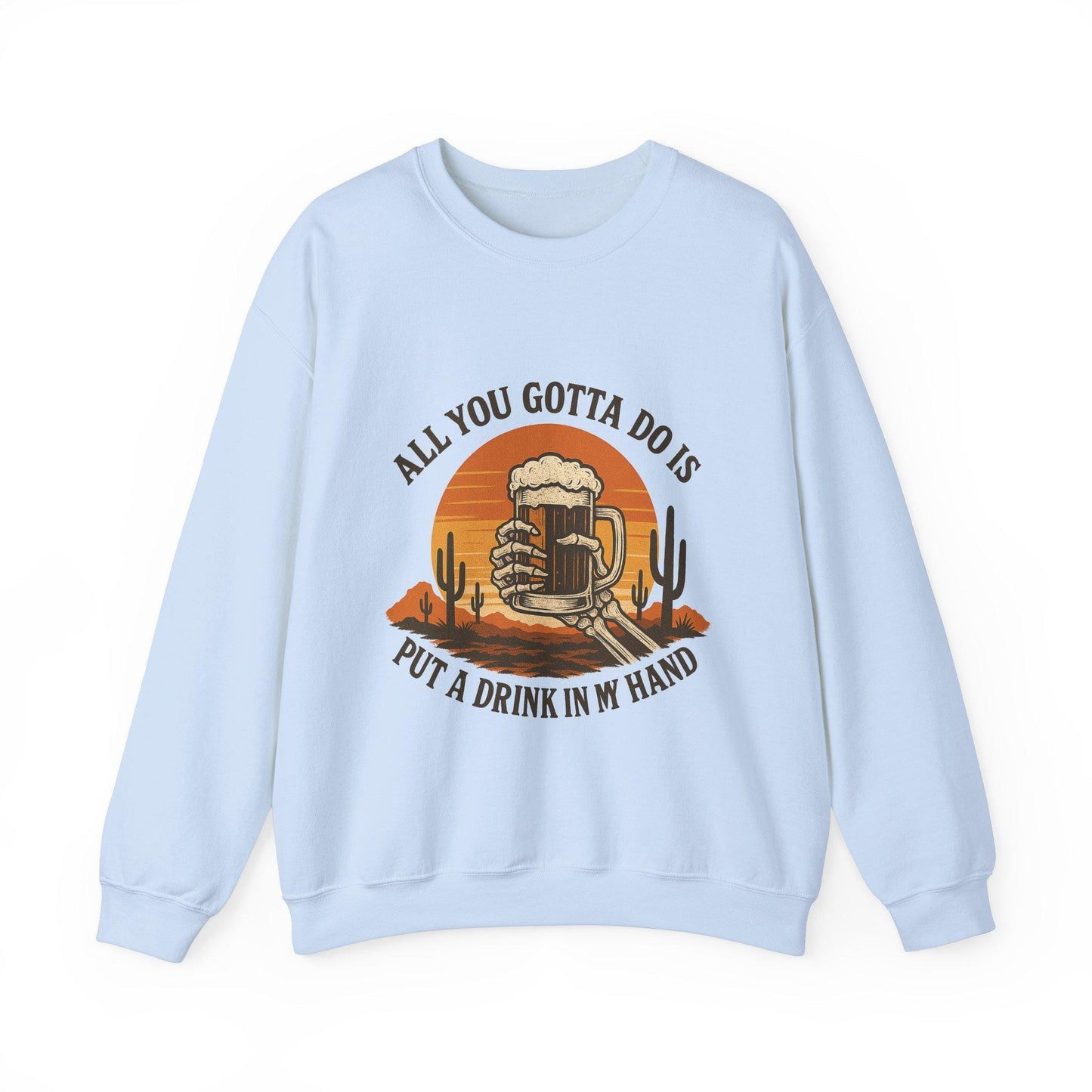 Western skeleton desert beer png graphic digital download for tshirt sublimation or dtf