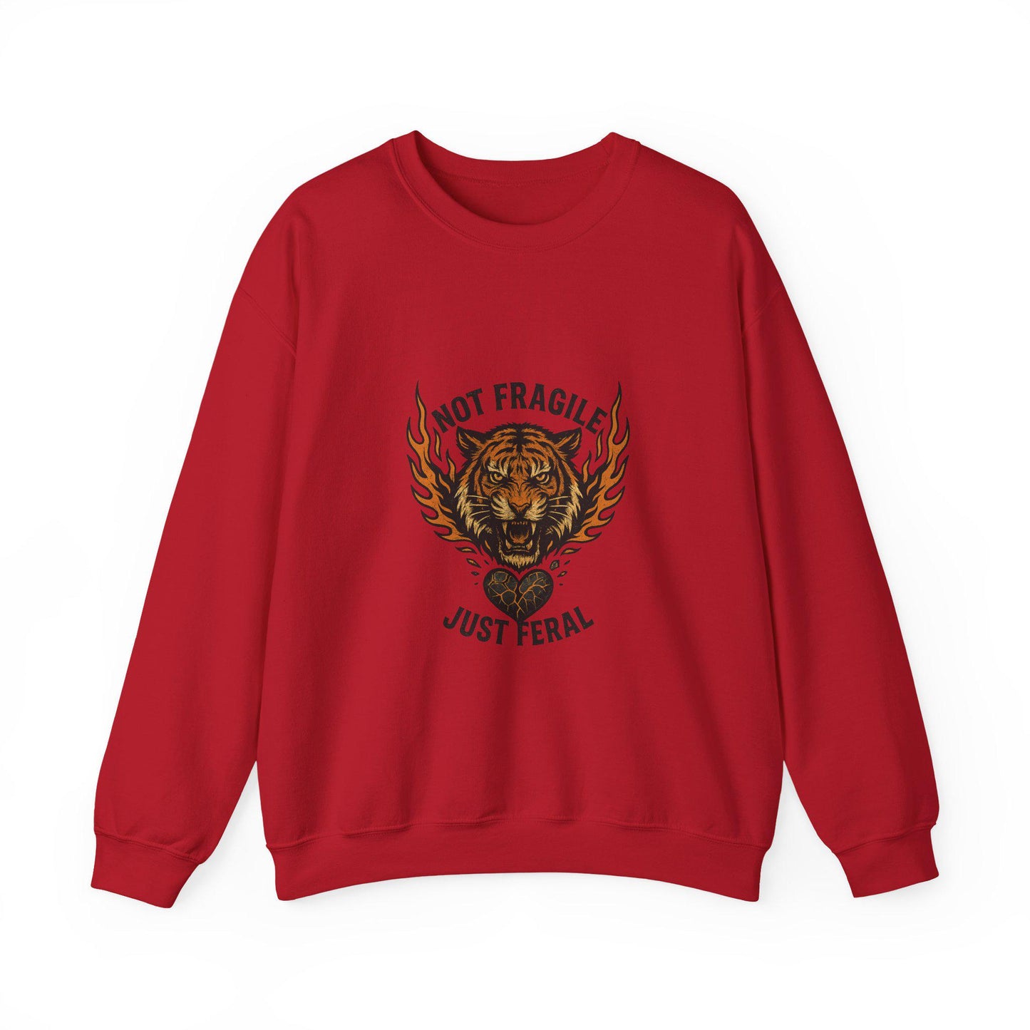 Not fragile, just Feral trendy flaming vintage tiger PNG graphic INSTANT digital download for tshirt sublimation or dtf