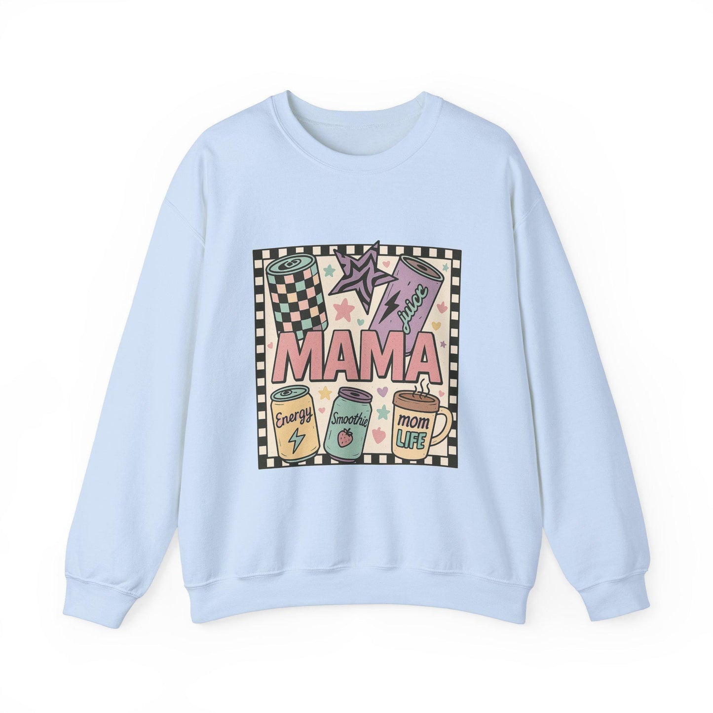 Mama energy drink mom life mothers checkered fun design png graphic digital download for tshirt sublimation or dtf
