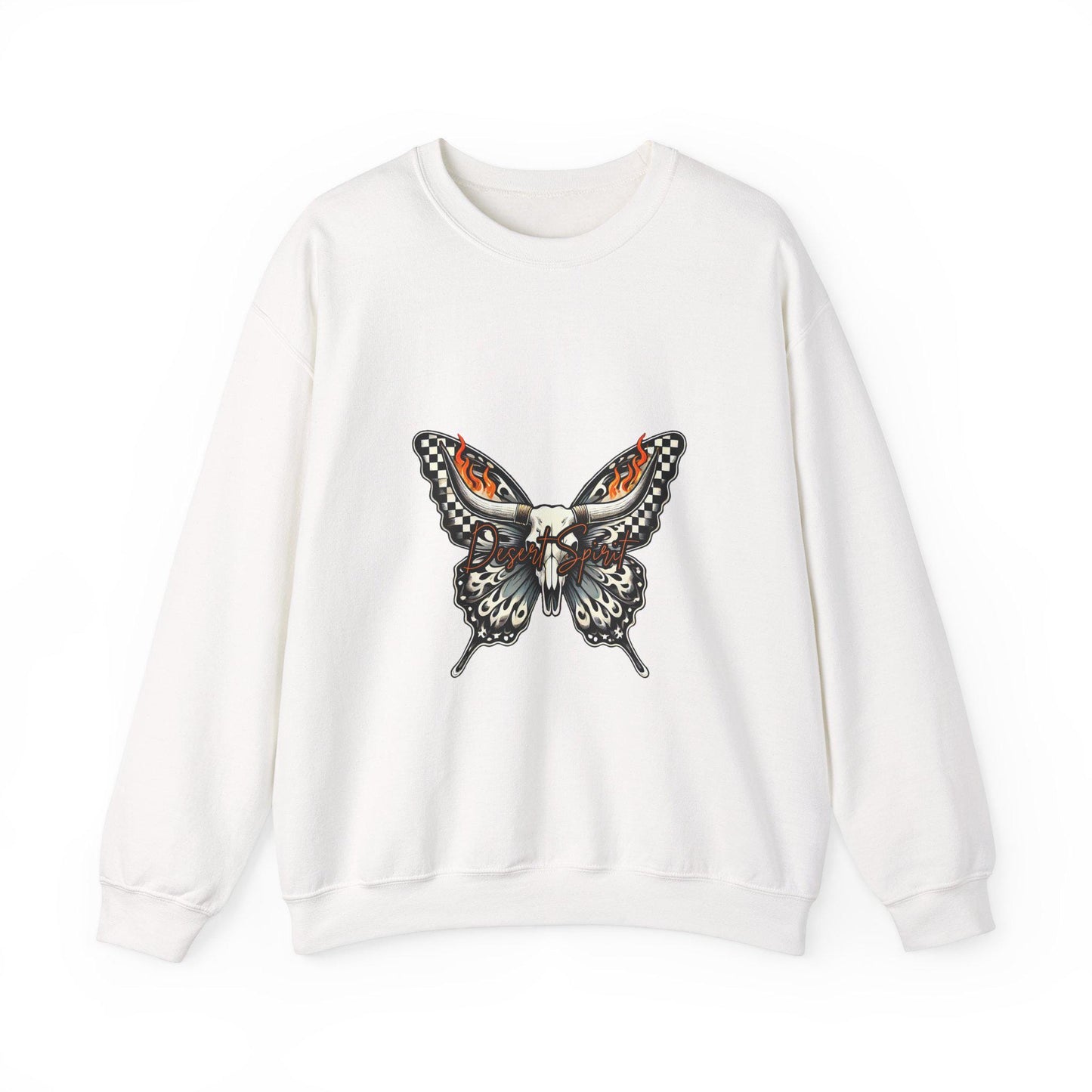Yallternative edgy grunge western flame desert spirit checkered butterfly graphic sublimation or dtf design PNG