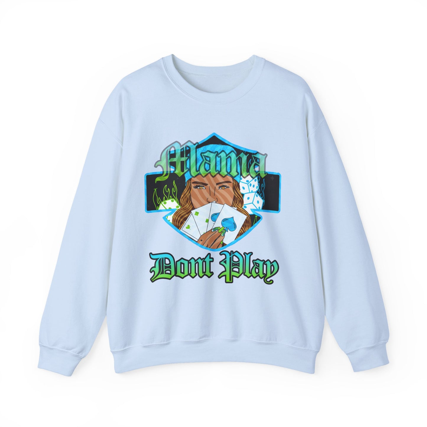 Sweatshirt — 'Mama Don't Play' Poker Graphic Crewneck