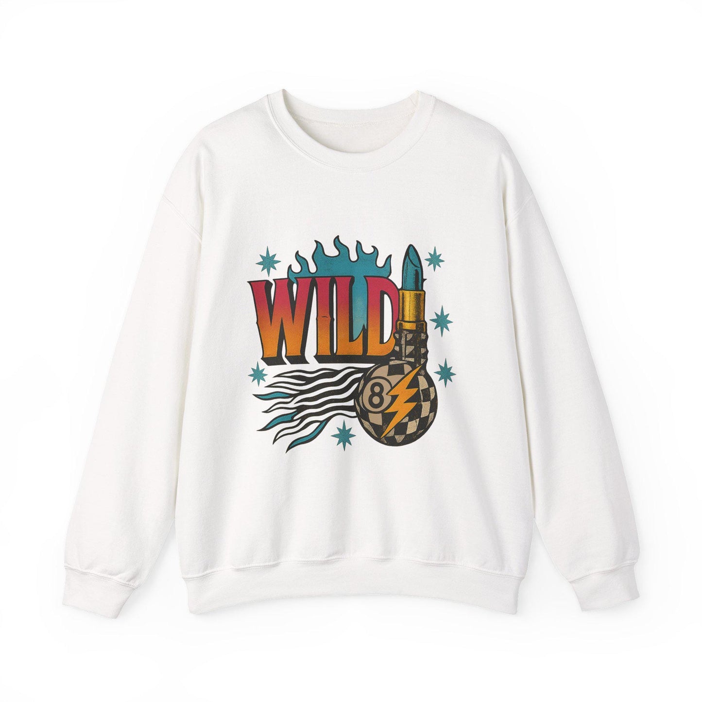 Edgy yallternative "WILD" checkered 8ball retro PNG graphic INSTANT digital download for tshirt sublimation or dtf