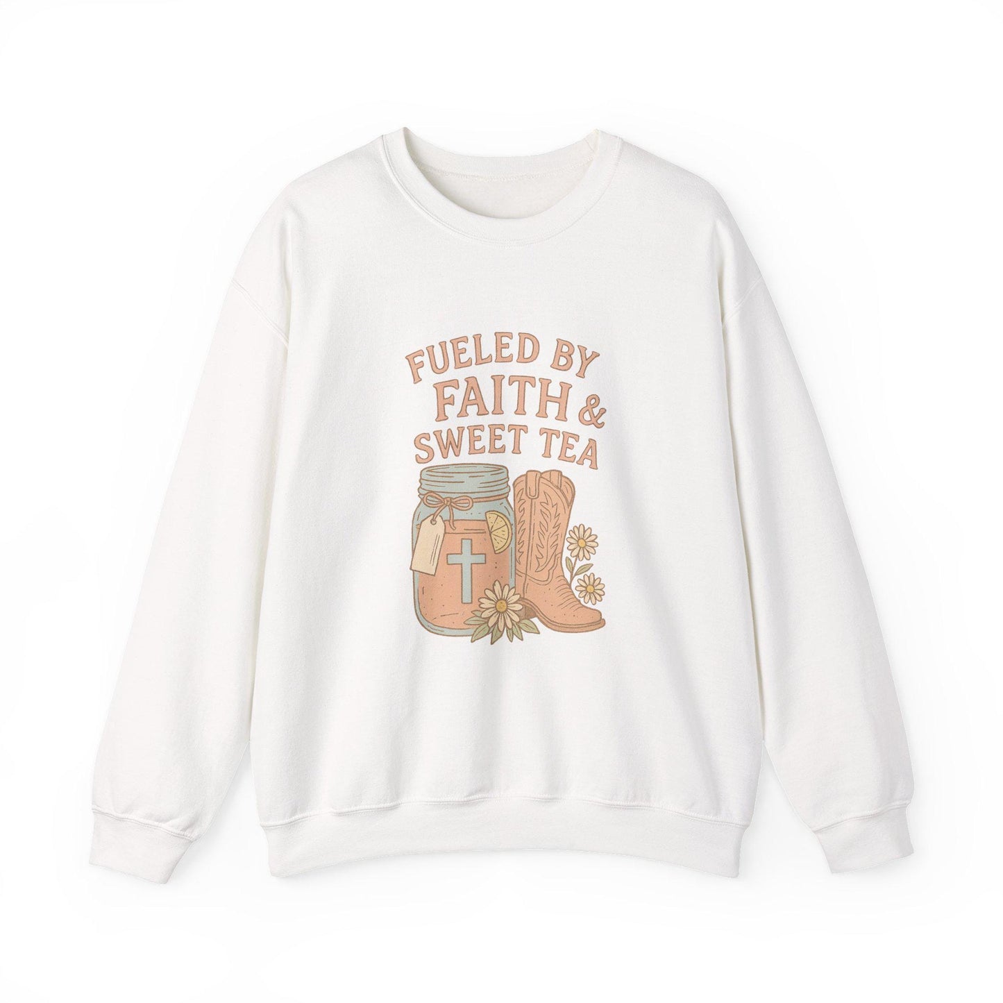 Western christian "Fueled by gaith & sweet tea" cowgirl PNG graphic INSTANT digital download for tshirt sublimation or dtf