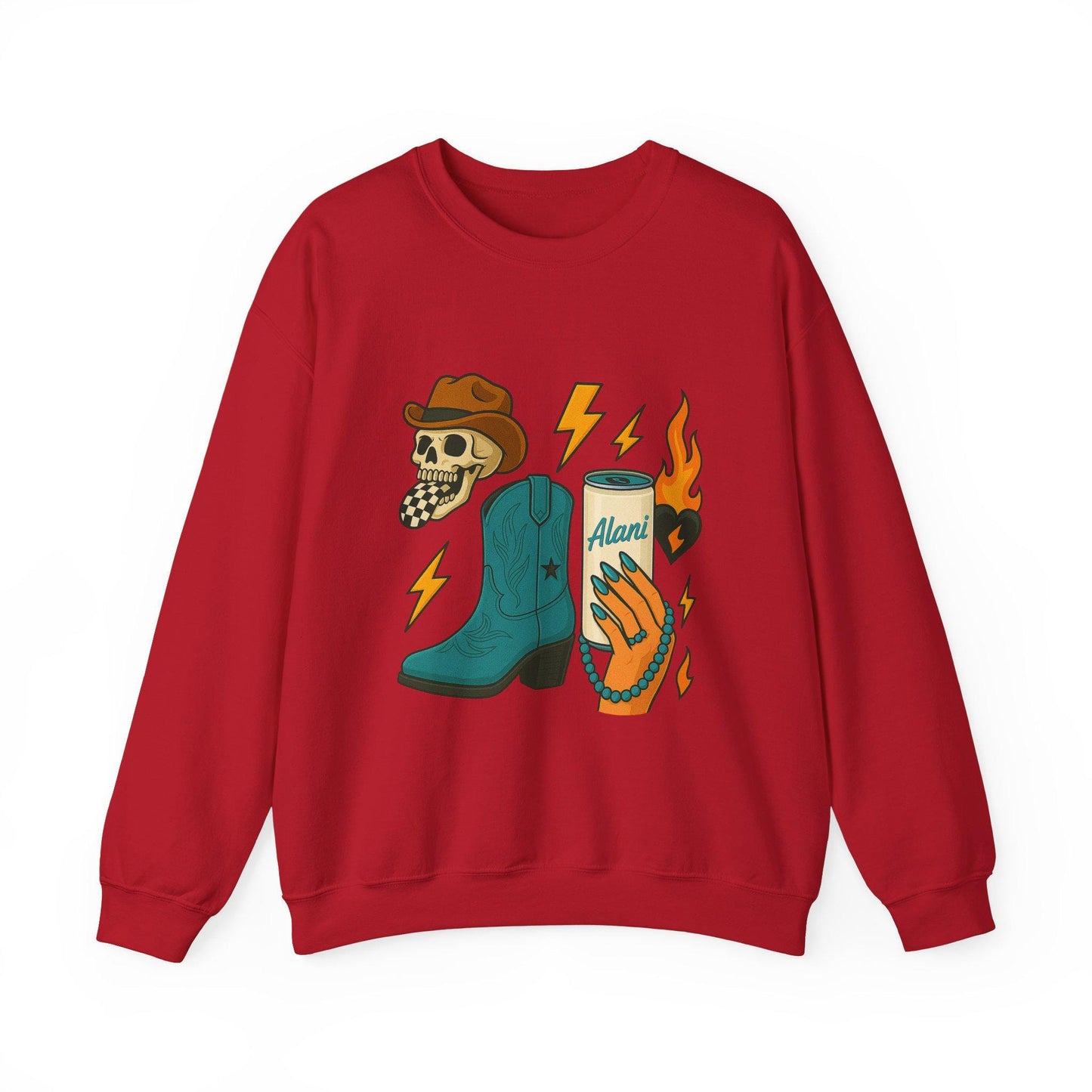 Edgy western yallternative alani cowgirl boot checkered tongue skull turquoise png graphic digital download for sublimation and dtf