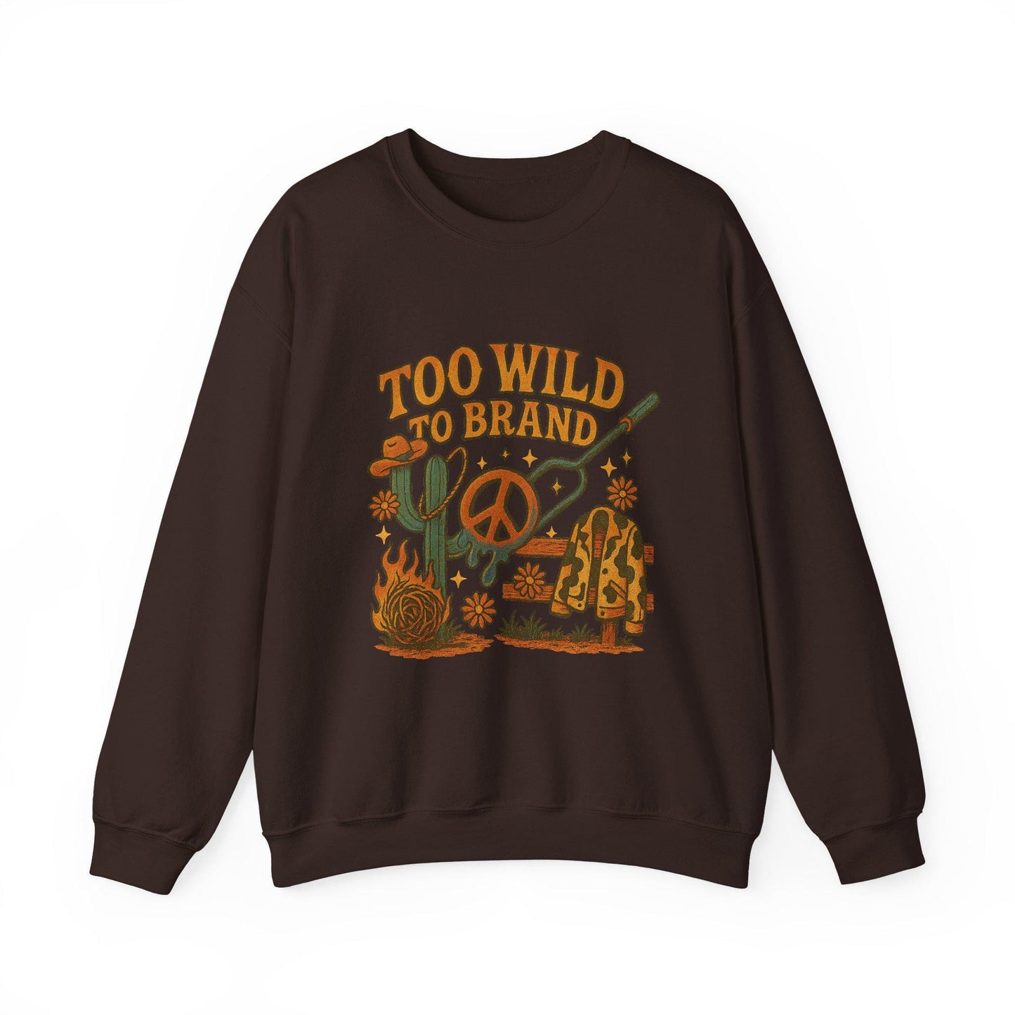 Groovy Western hippie cowgirl "too wild to brand" png graphic digital download for tshirt sublimation or dtf