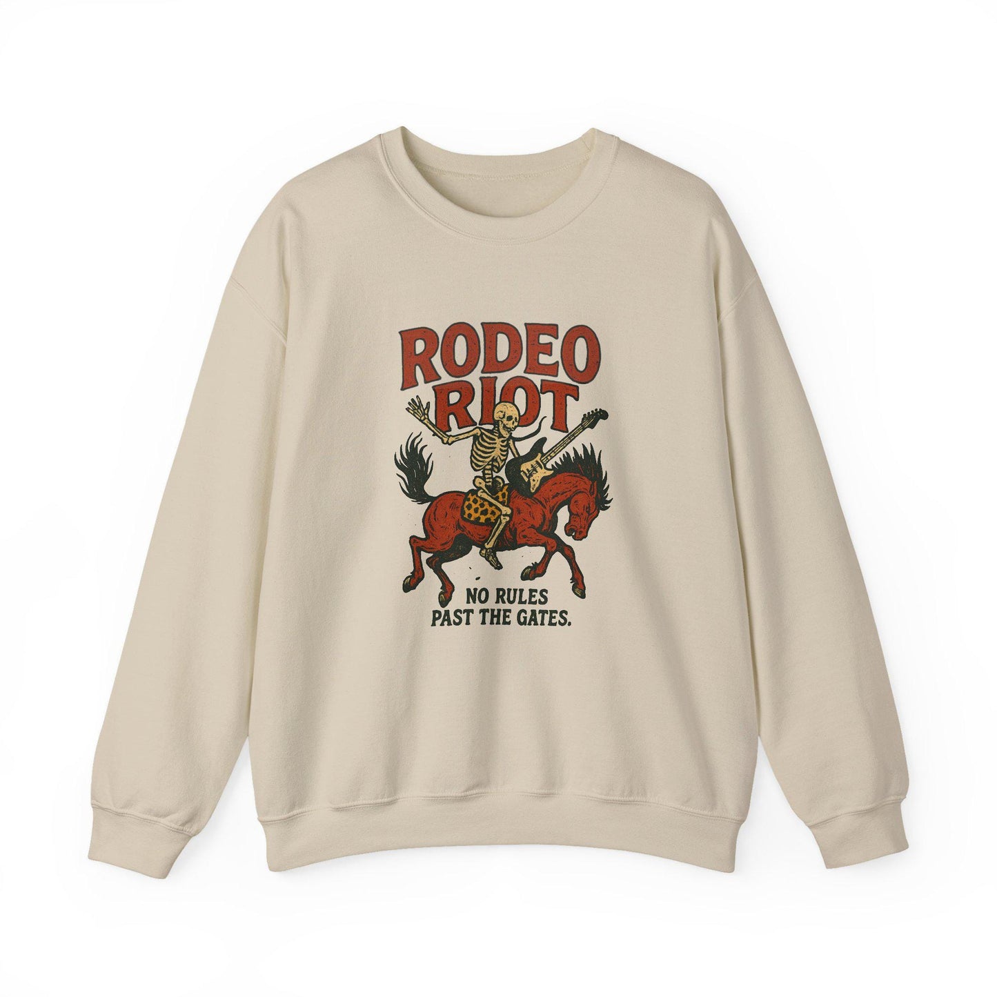 Western "rodeo riot" rock & roll skeleton horse PNG graphic INSTANT digital download for tshirt sublimation or dtf