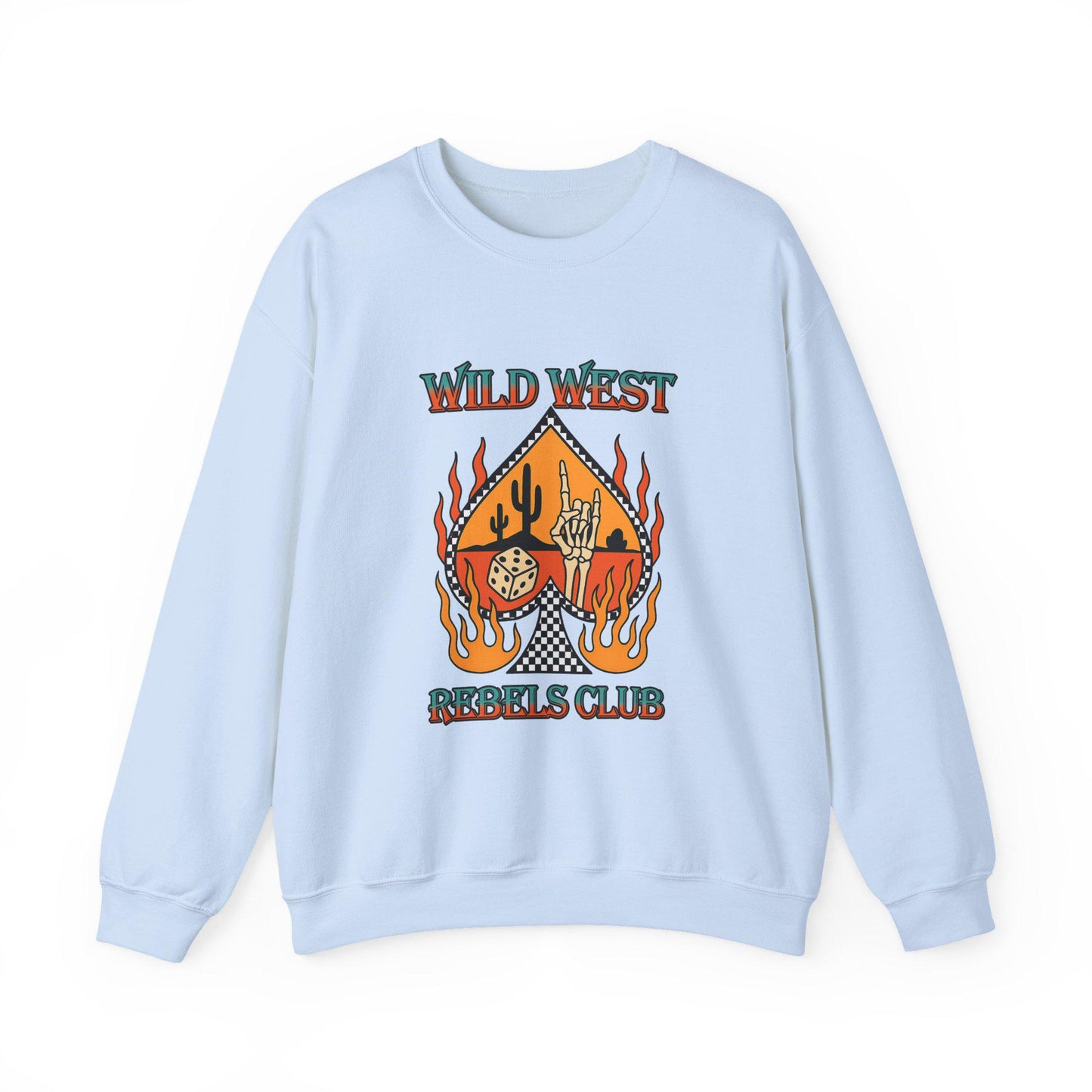 Edgy yallternative desert checkered flaming spade rock and roll dice "wild west rebels club" PNG graphic INSTANT digital download