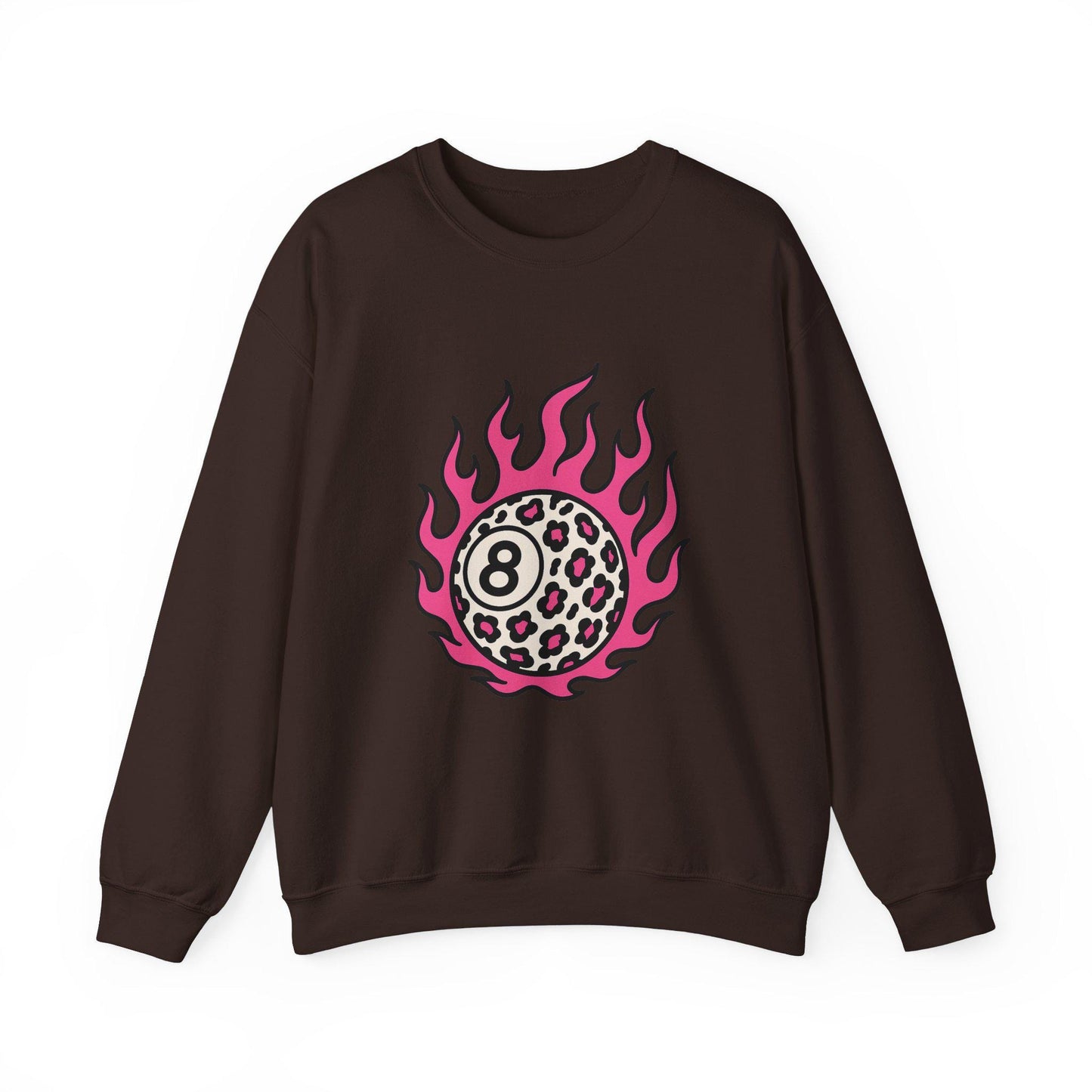 Edgy flaming cheetah print 8 ball png graphic digital download for tshirt sublimation or dtf