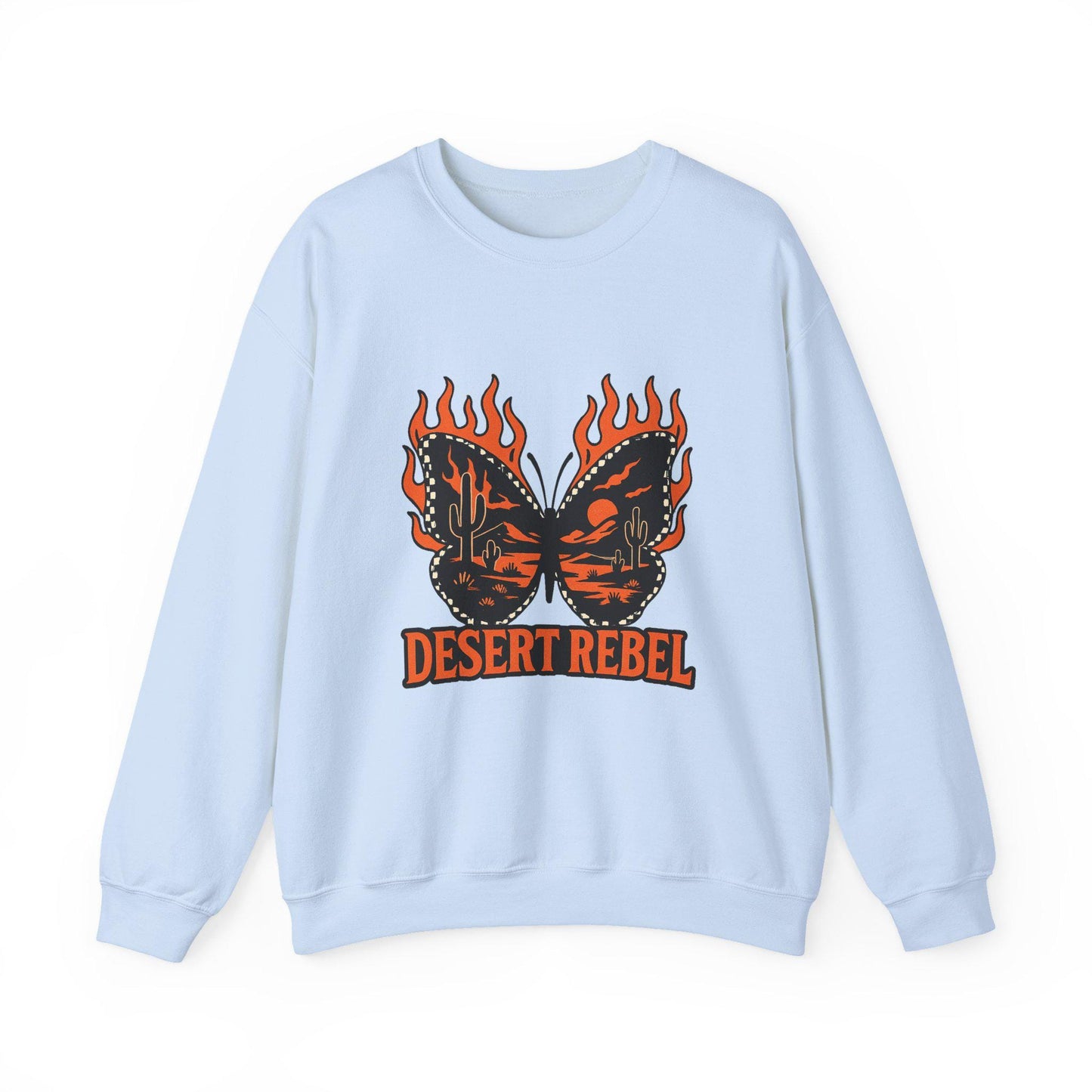 Edgy yallternative western desert flaming butterfly "desert rebel" PNG graphic INSTANT digital download for tshirt sublimation or dtf