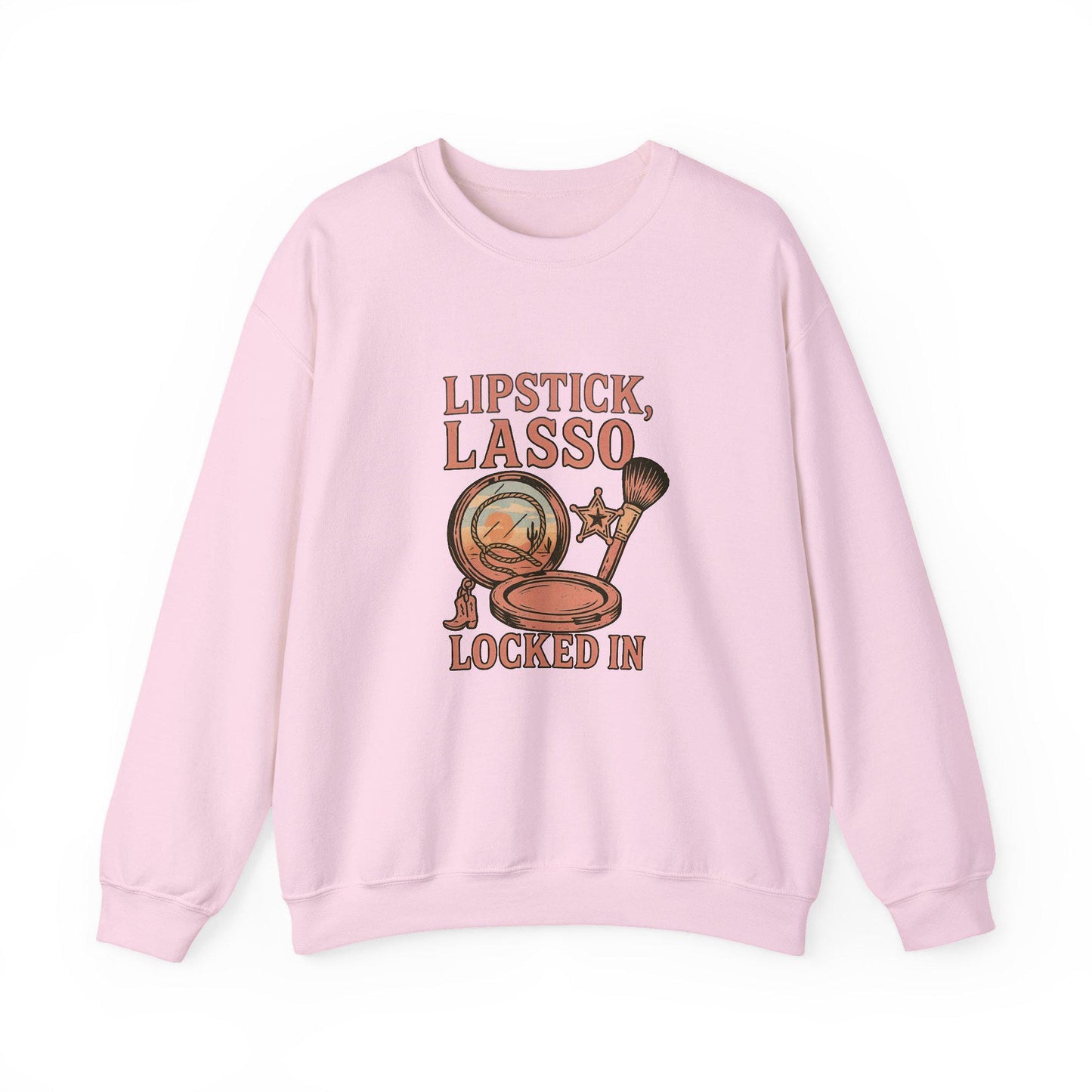 Pink Western "lipstick, lasson locked in" makeup png graphic INSTANT digital download for tshirt sublimation or dtf