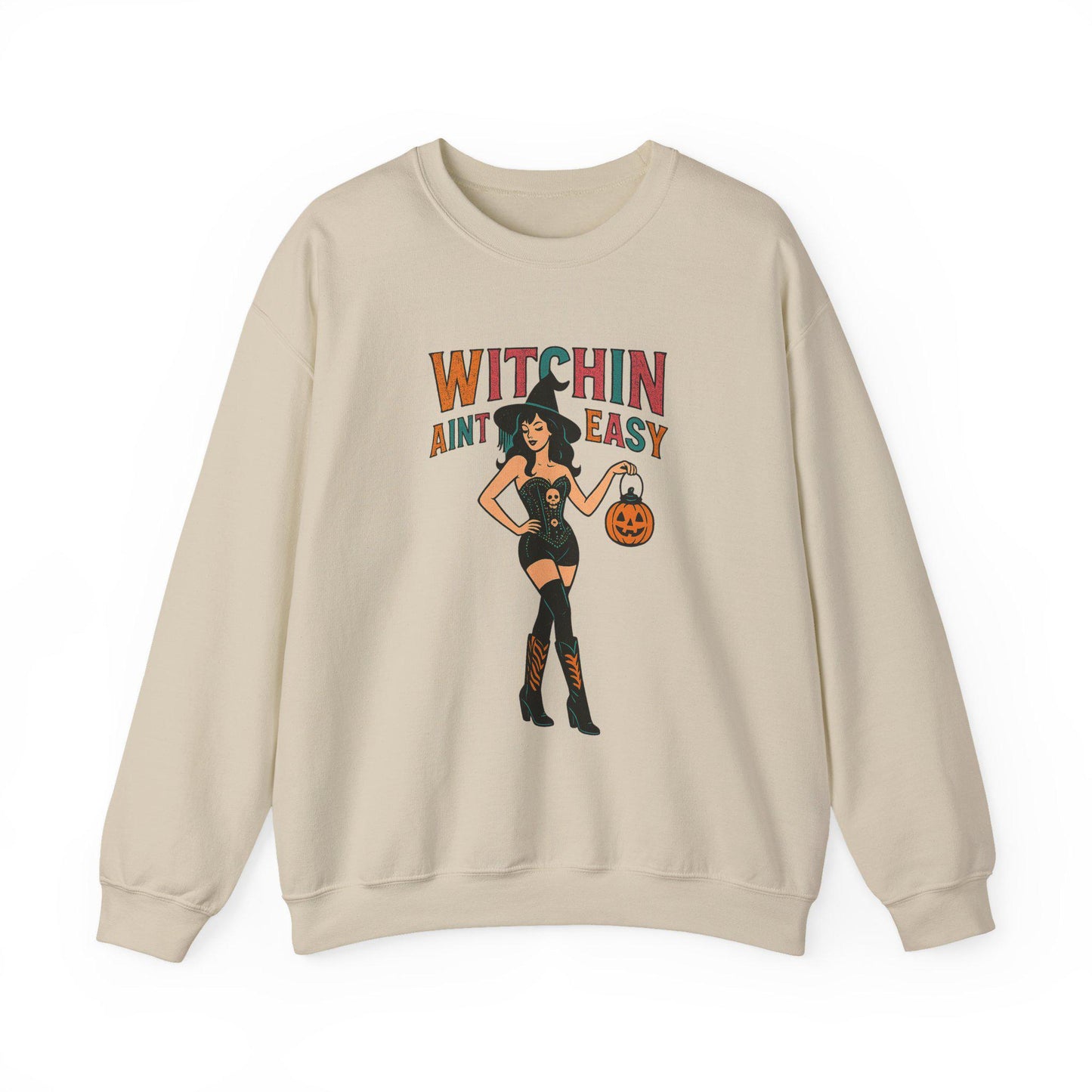 Witchin aint easy vintage witch PNG graphic INSTANT digital download for tshirt sublimation or dtf