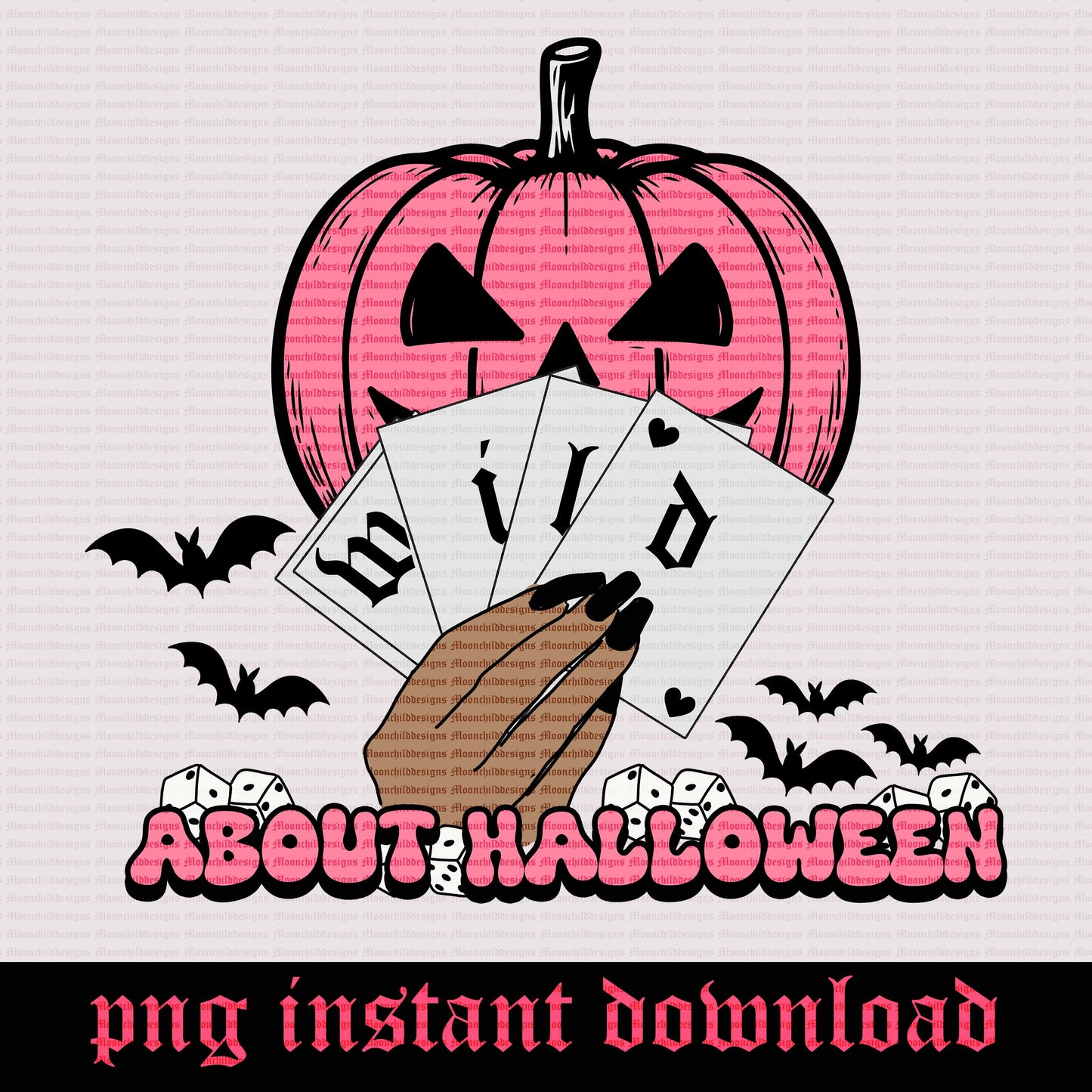 Wild about Halloween spooky pumpkin cards dice tshirt graphic png sublimation instant digital download