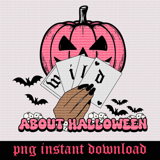 Wild about Halloween spooky pumpkin cards dice tshirt graphic png sublimation instant digital download