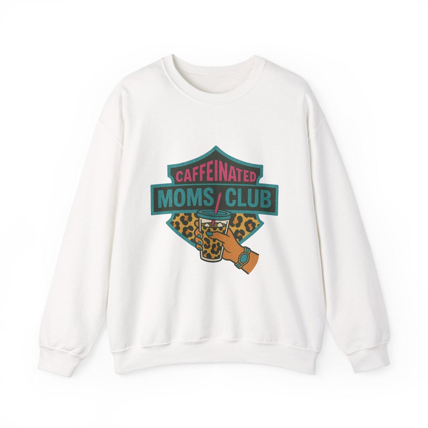 Caffeinated moms club moto logo iced coffee cowgirl png graphic INSTANT digital download for tshirt sublimation or dtf