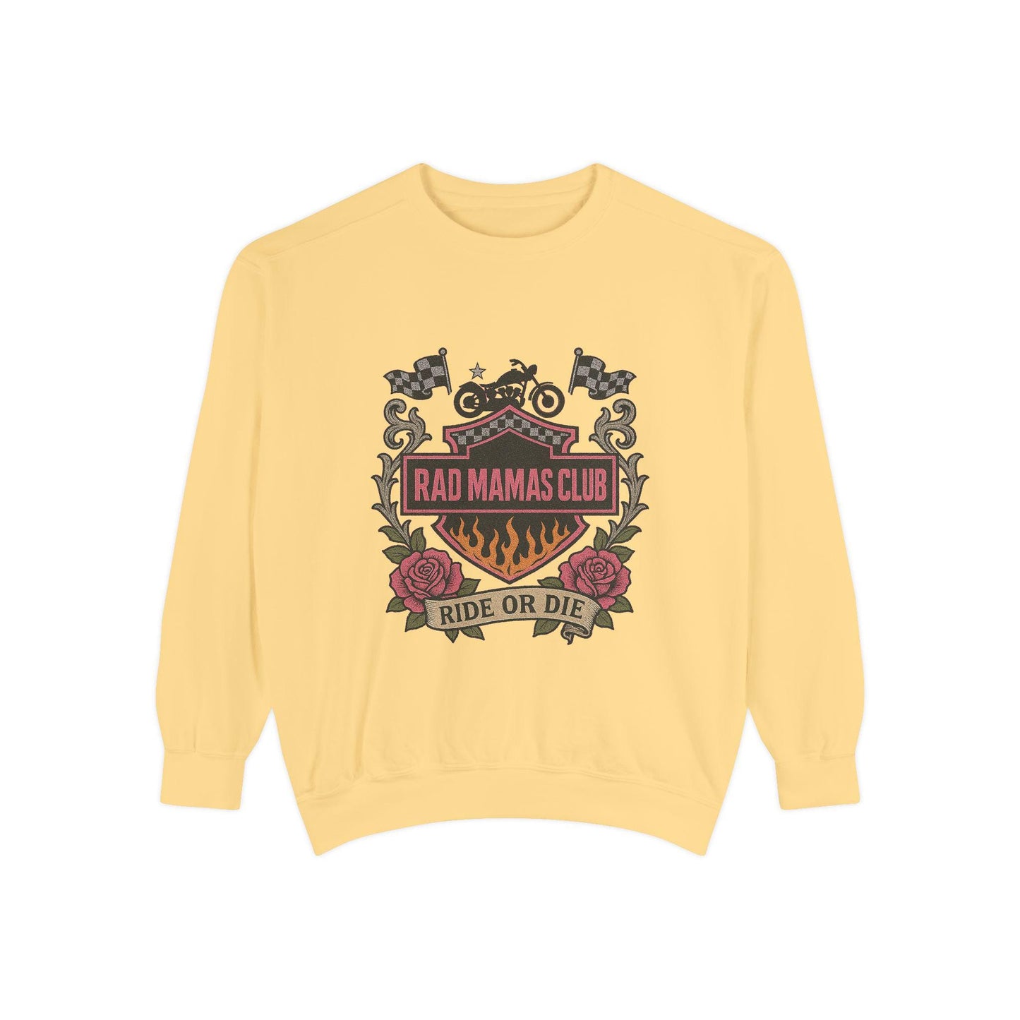 Rad mamas club biker checkered edgy rose png graphic digital download for tshirt sublimation or dtf