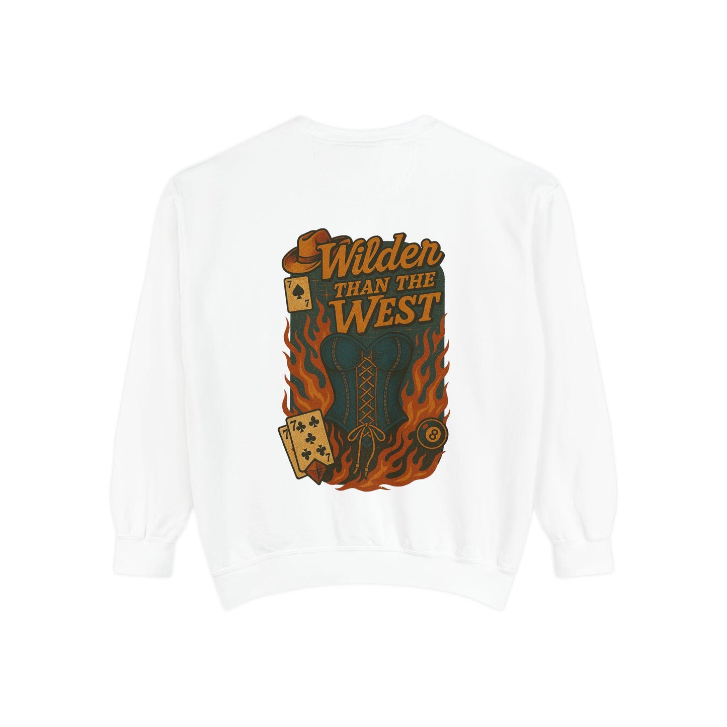 Edgy western "Wilder than the west" cowgirl corset top spade card 8ball png graphic digital download for tshirt sublimation and dtf