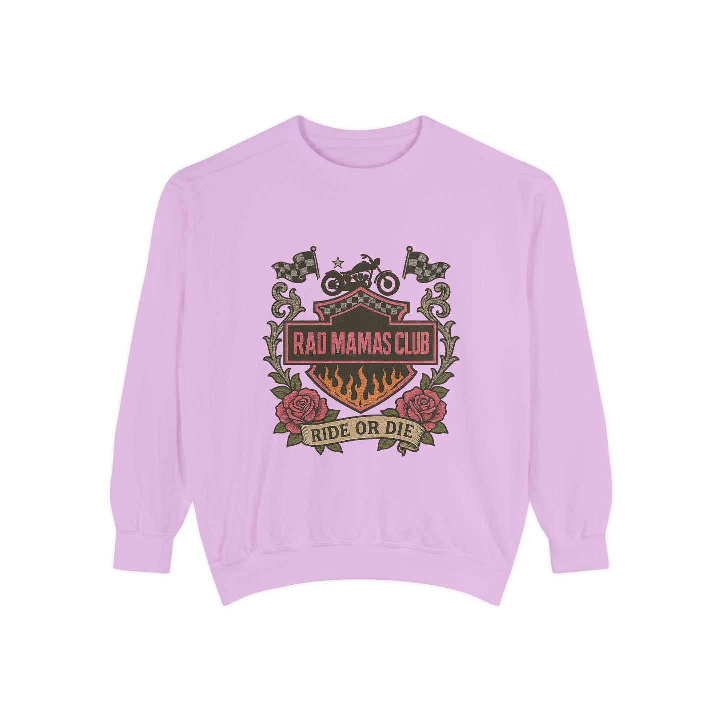 Rad mamas club biker checkered edgy rose png graphic digital download for tshirt sublimation or dtf