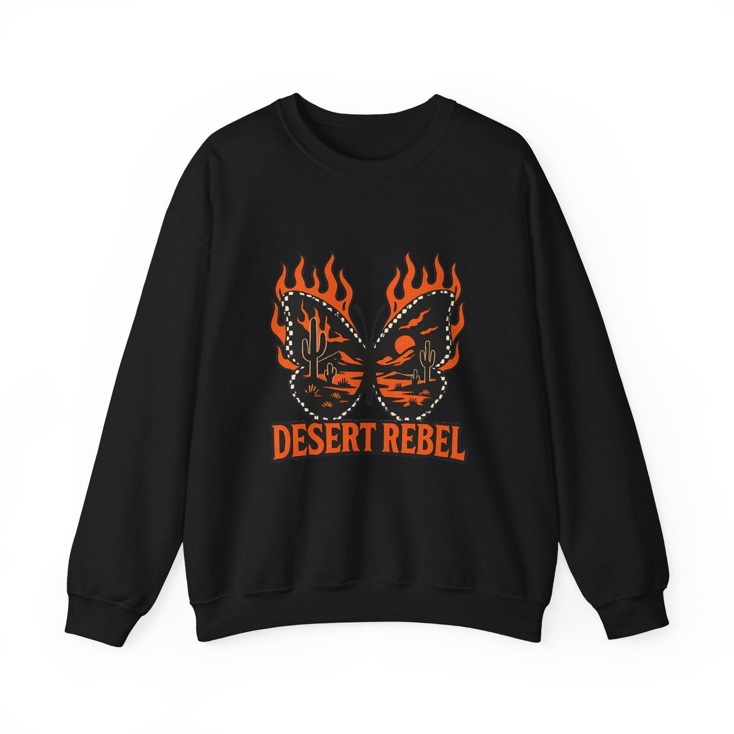 Edgy yallternative western desert flaming butterfly "desert rebel" PNG graphic INSTANT digital download for tshirt sublimation or dtf