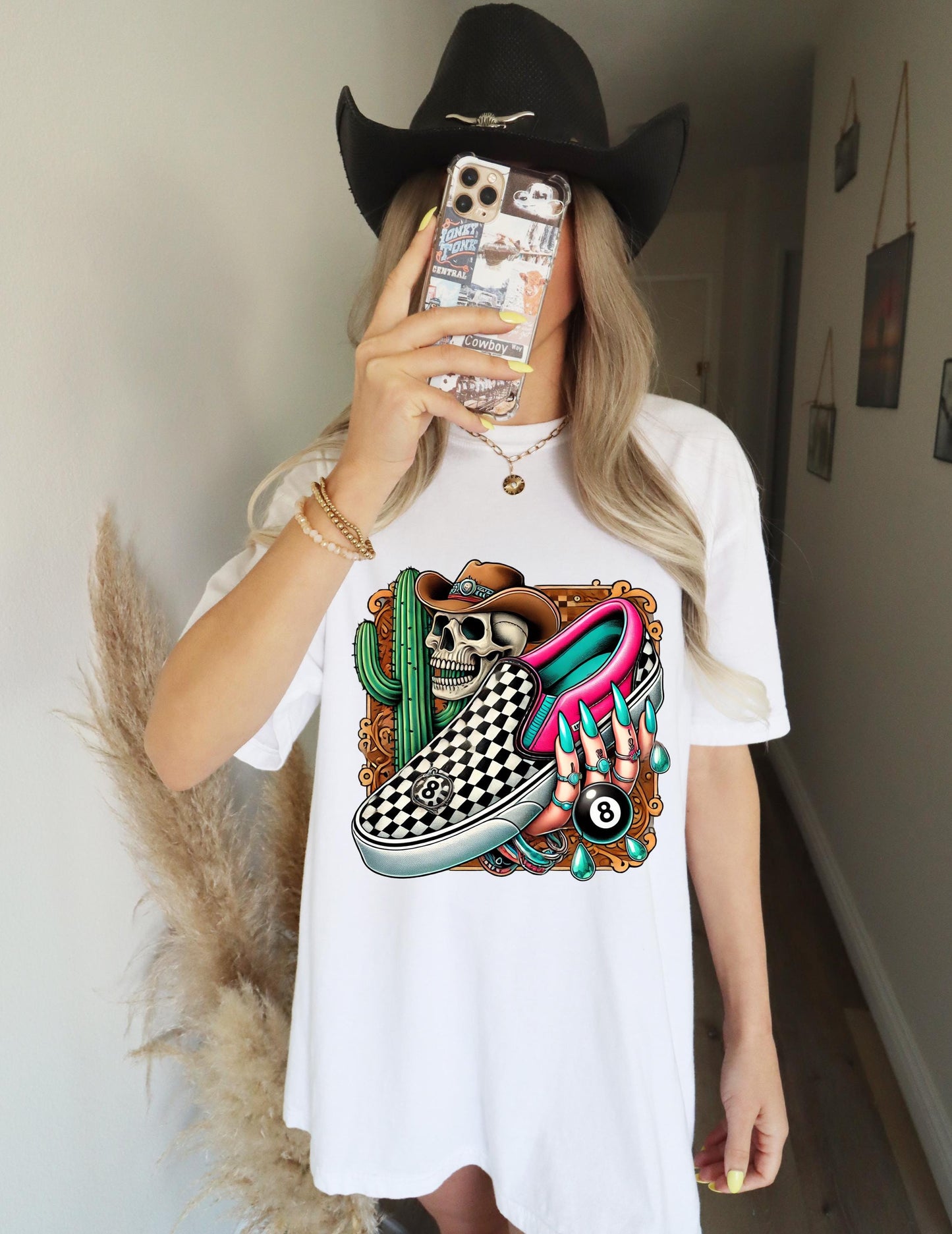 YALLTERNATIVE vans skull western punk edgy desert 8ball turquoise cowgirl grunge design png digital download for sublimation or dtf