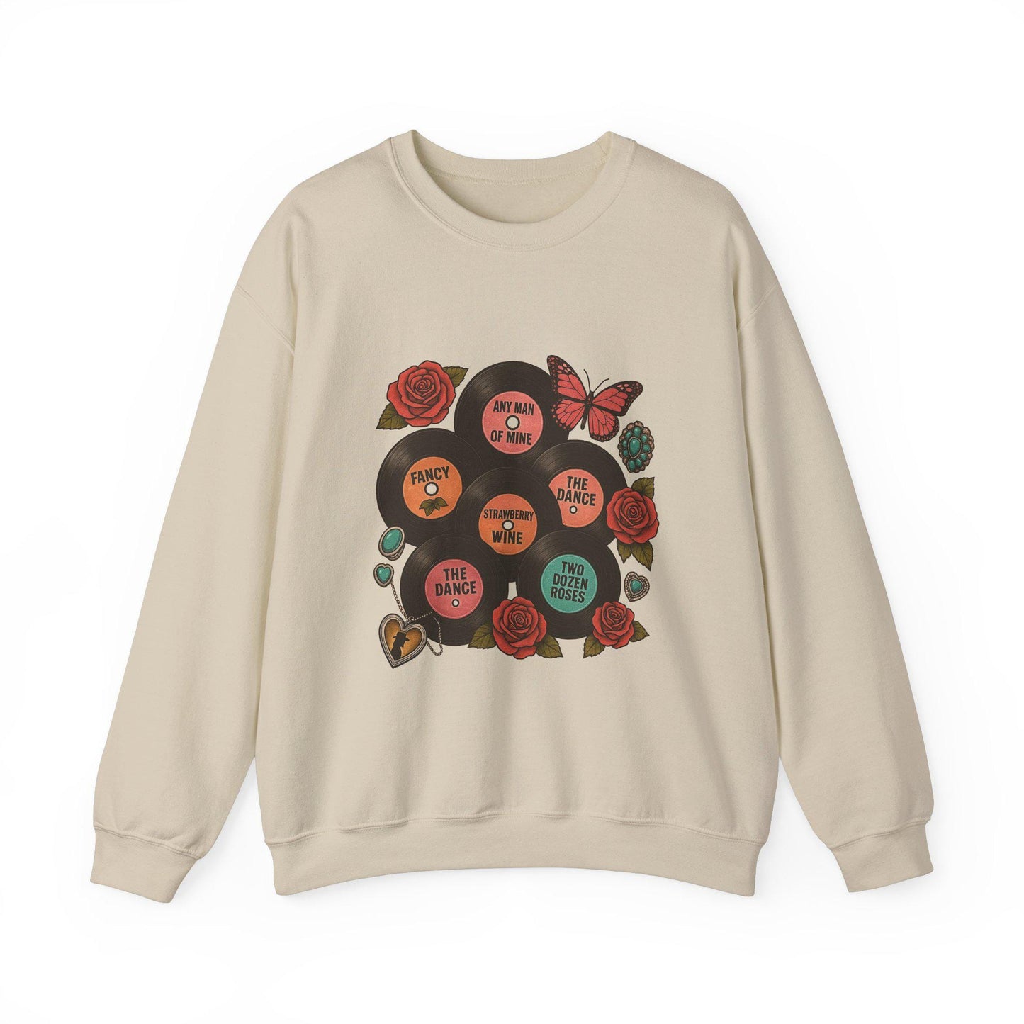 90s country music records western cowgirl butterfly turquoise png graphic digital download for tshirt sublimation or dtf