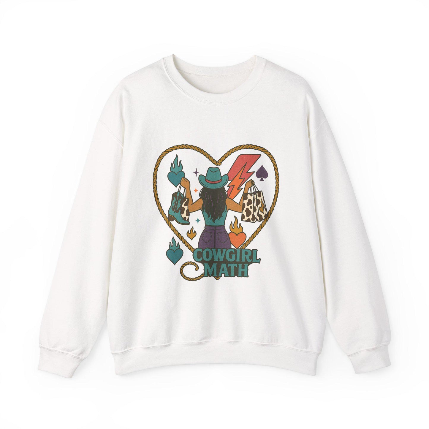 Edgy western "cowgirl math" black hair cowgirl spade lightning bolt lasso checkered png design for sublimation or dtf