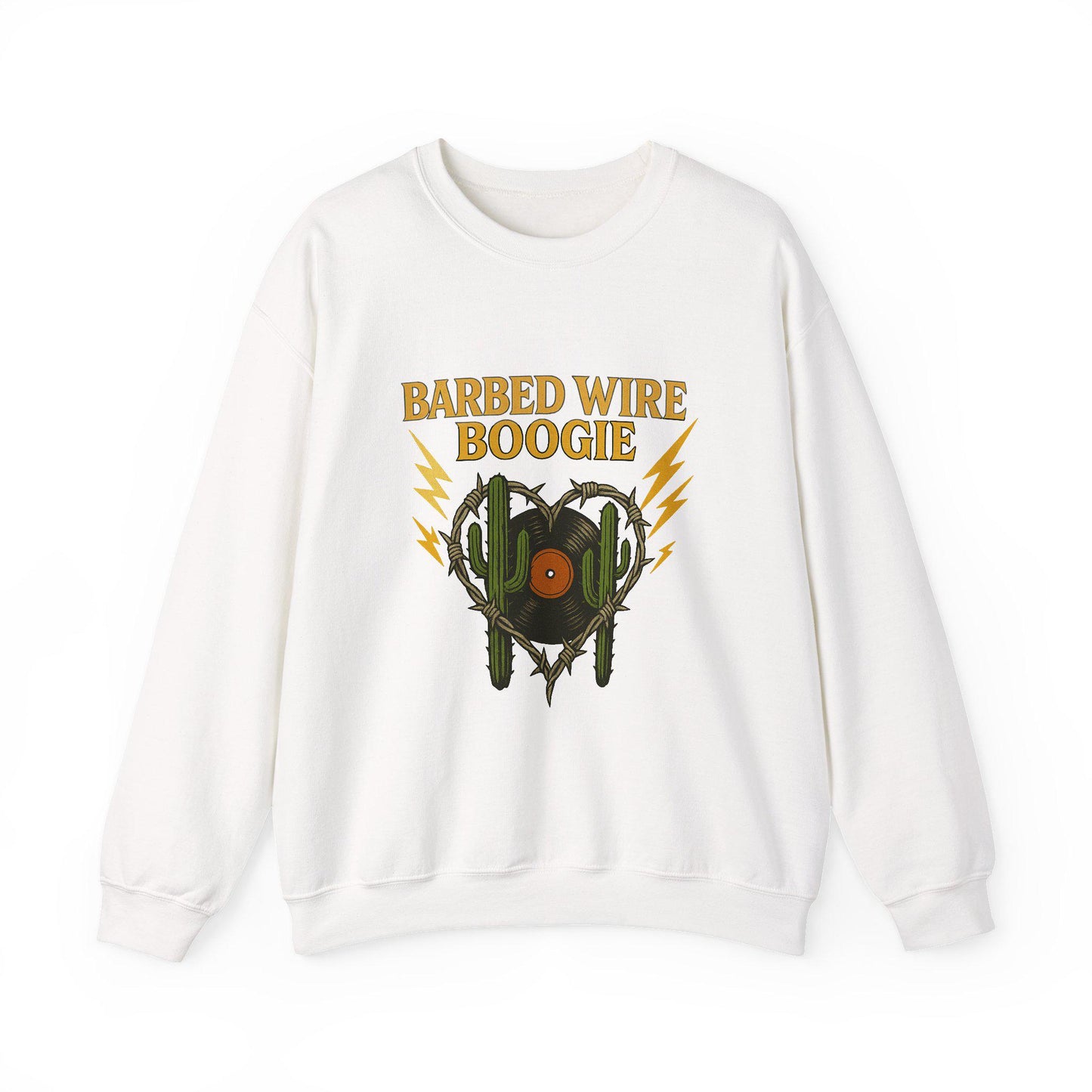Western "barbed wire boogie" desert hearts record PNG graphic INSTANT digital download for tshirt sublimation or dtf