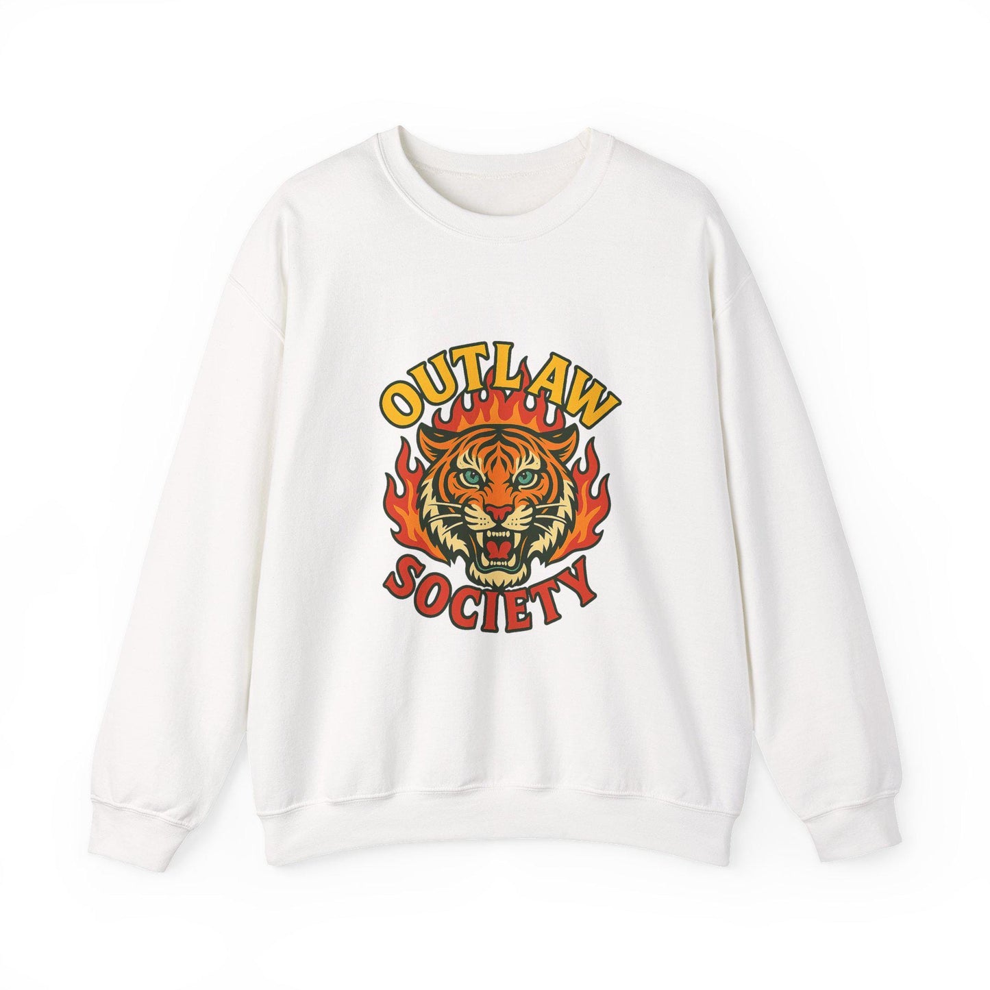 Edgy yallternative outlaw society flaming tiger PNG graphic INSTANT digital download for tshirt sublimation or dtf