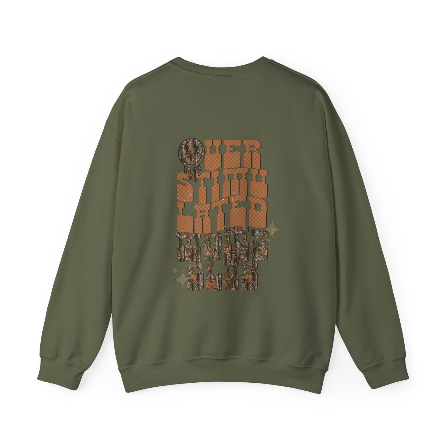 Crewneck Sweatshirt — 'Over Stimulated Mom's Club' Retro Drip Design