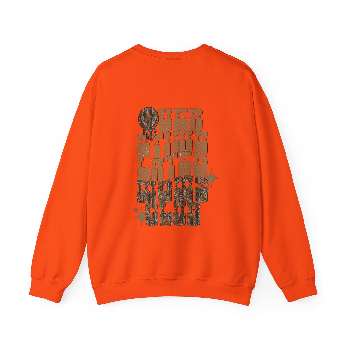 Crewneck Sweatshirt — 'Over Stimulated Mom's Club' Retro Drip Design