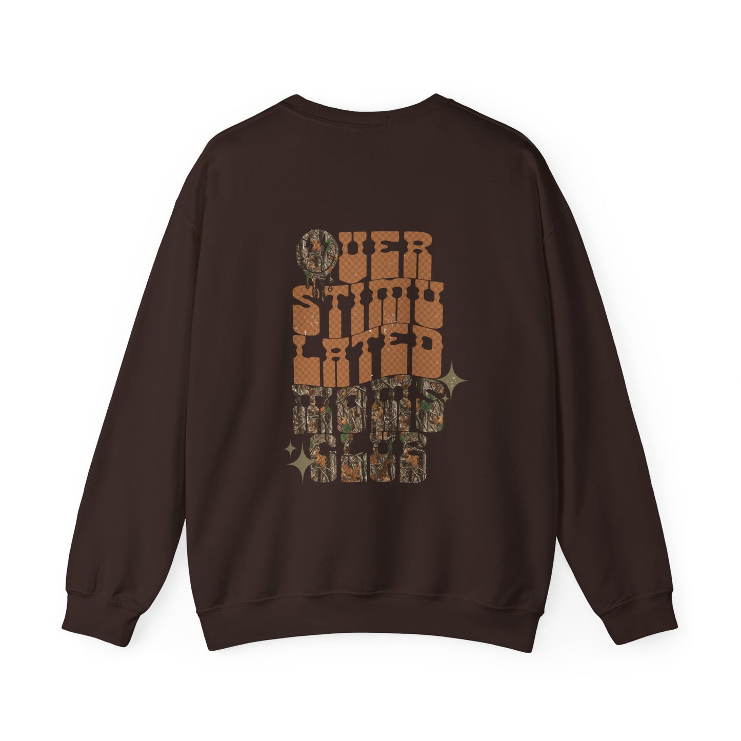 Crewneck Sweatshirt — 'Over Stimulated Mom's Club' Retro Drip Design
