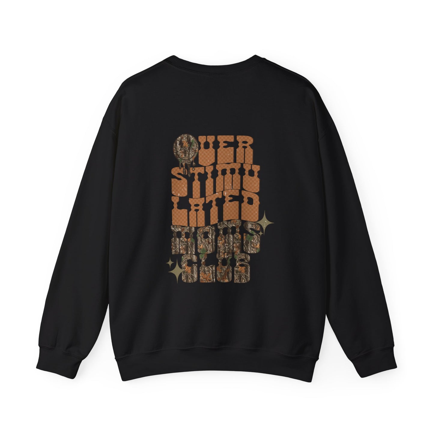 Crewneck Sweatshirt — 'Over Stimulated Mom's Club' Retro Drip Design