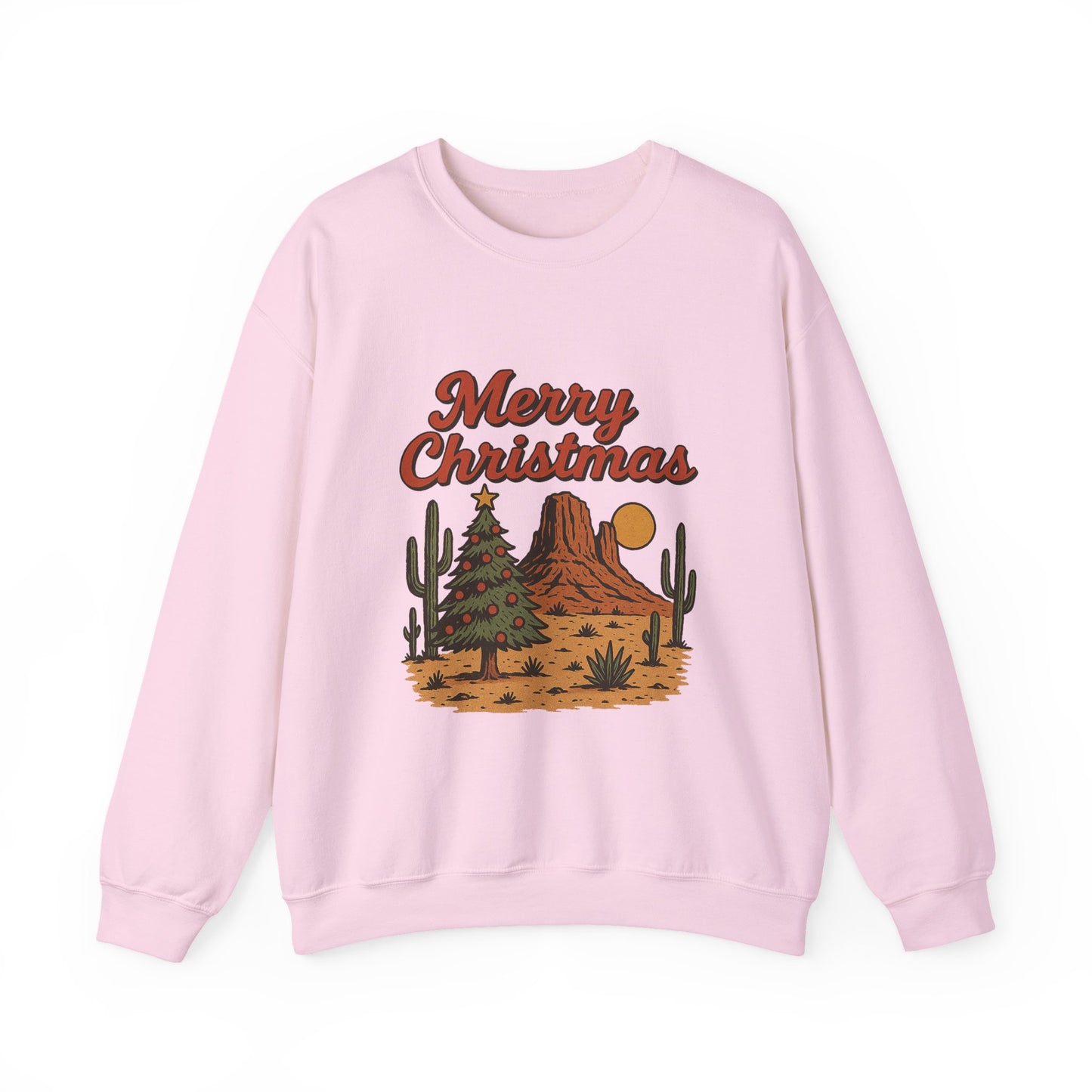 Western Merry Christmas PNG | Desert Cactus Holiday Graphic | Retro Country Christmas Tree Design | Rustic Cowboy Christmas Sublimation