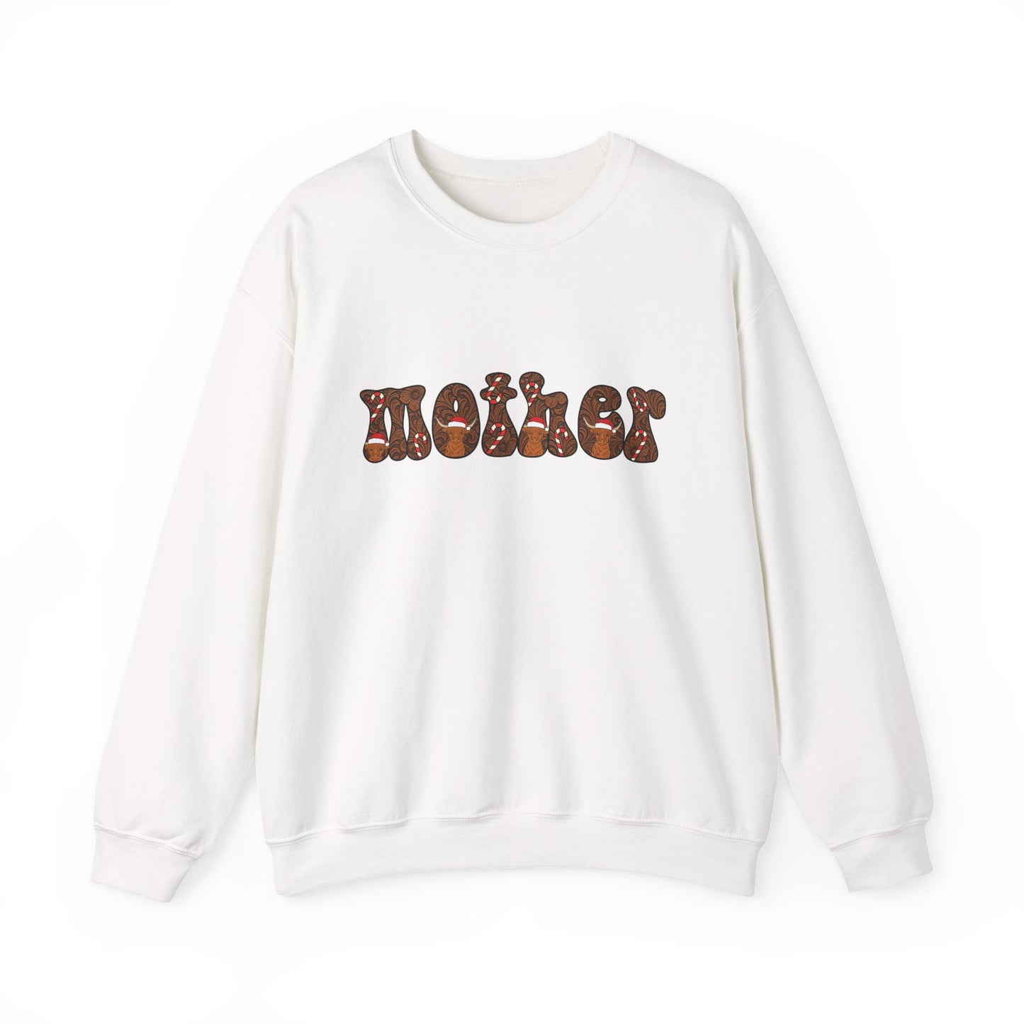 Mother Christmas PNG | Tooled Leather Candy Cane Letters | Western Christmas Mom PNG | Yallternative Rtero Holiday Graphic | Sublimation