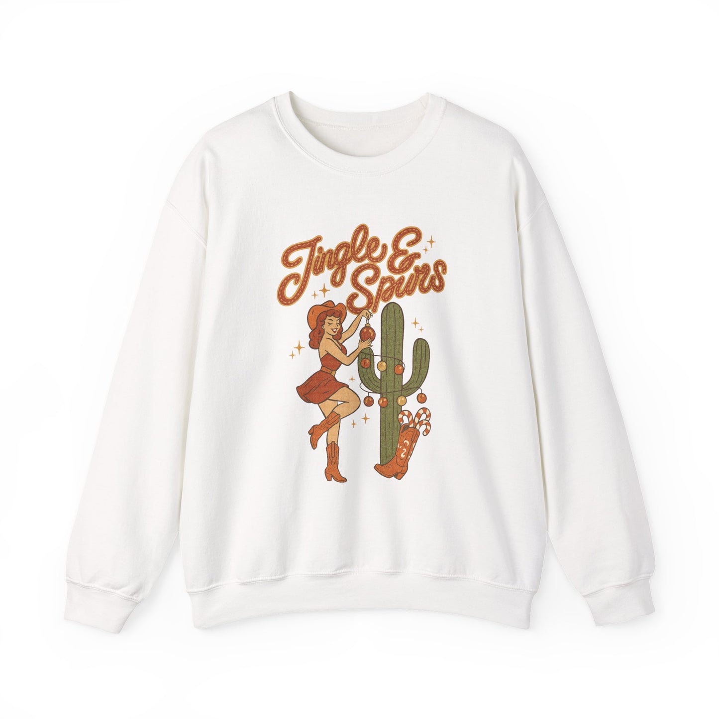 Western Cowgirl Christmas Graphic | Retro Pinup Holiday Shirt Design | Country Christmas PNG | Cactus Lights Sublimation