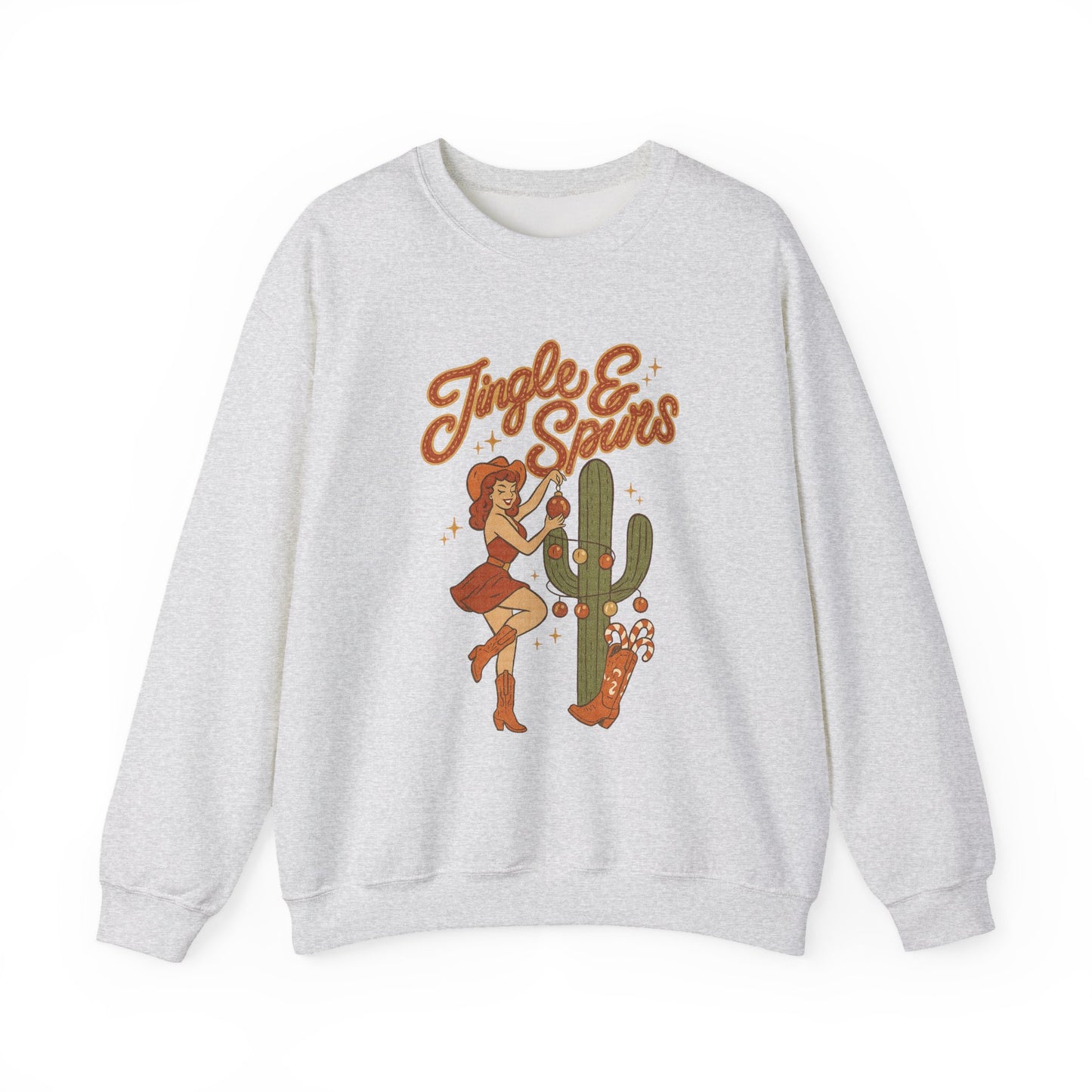 Western Cowgirl Christmas Graphic | Retro Pinup Holiday Shirt Design | Country Christmas PNG | Cactus Lights Sublimation
